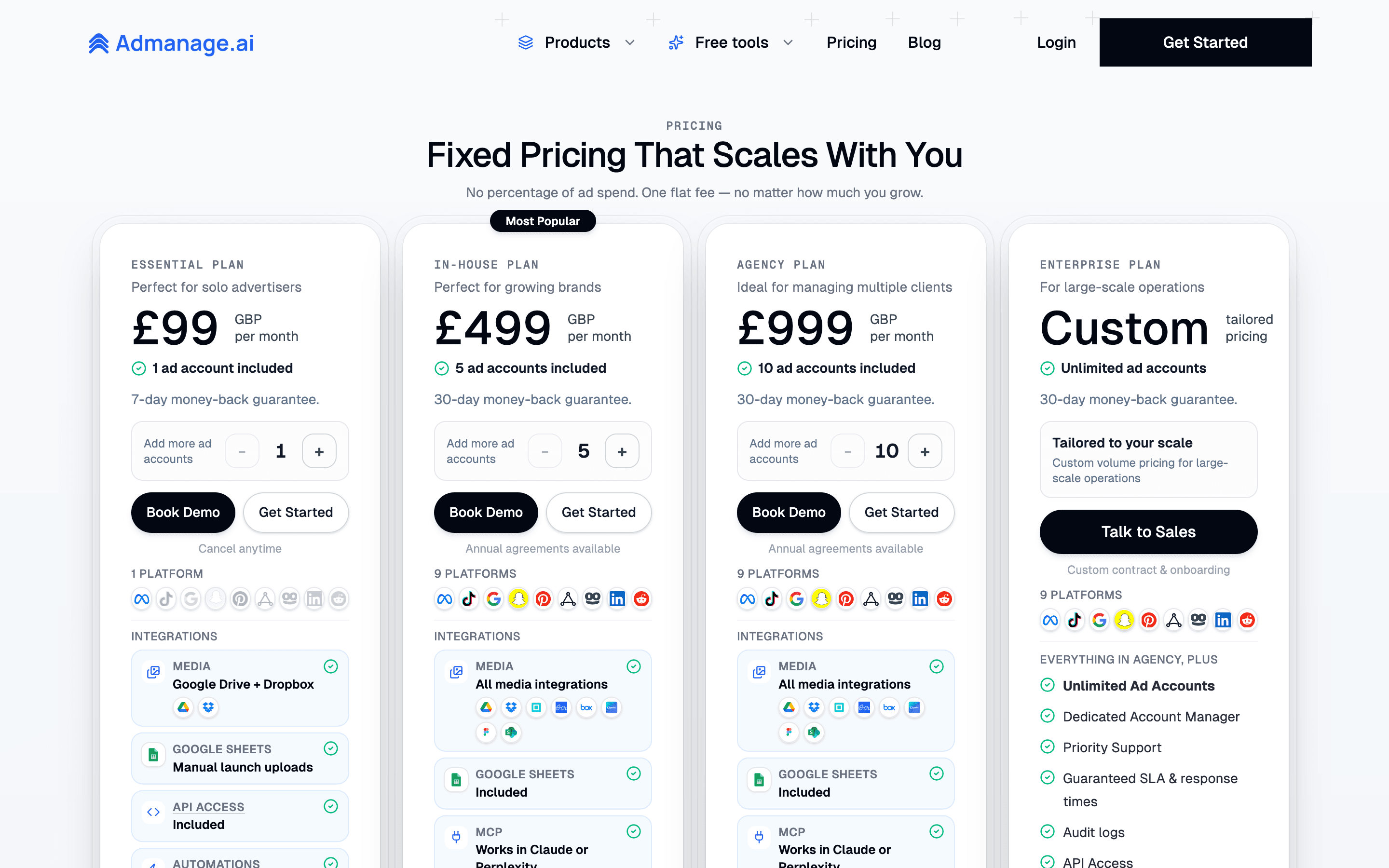 AdManage.ai pricing