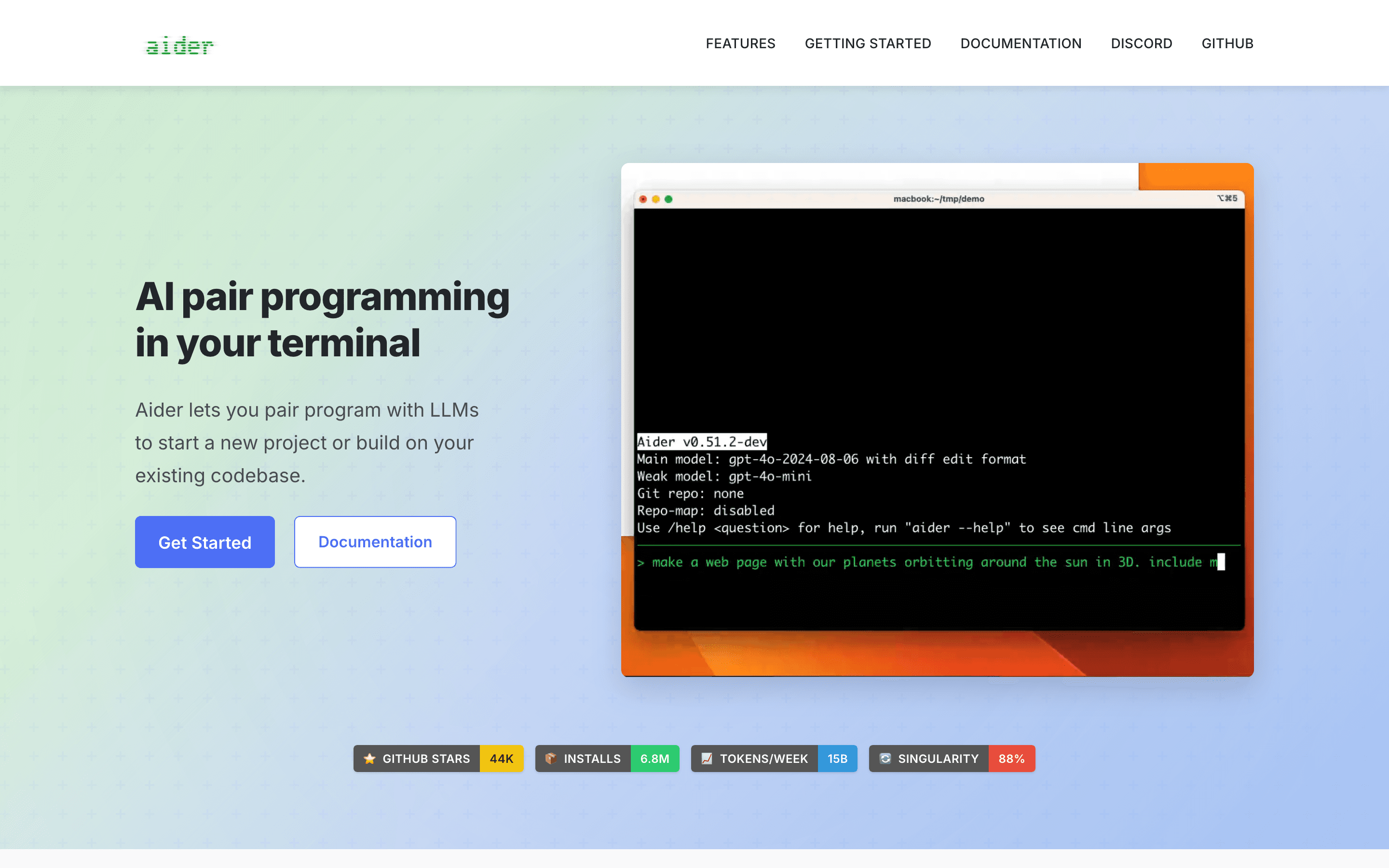 Aider homepage