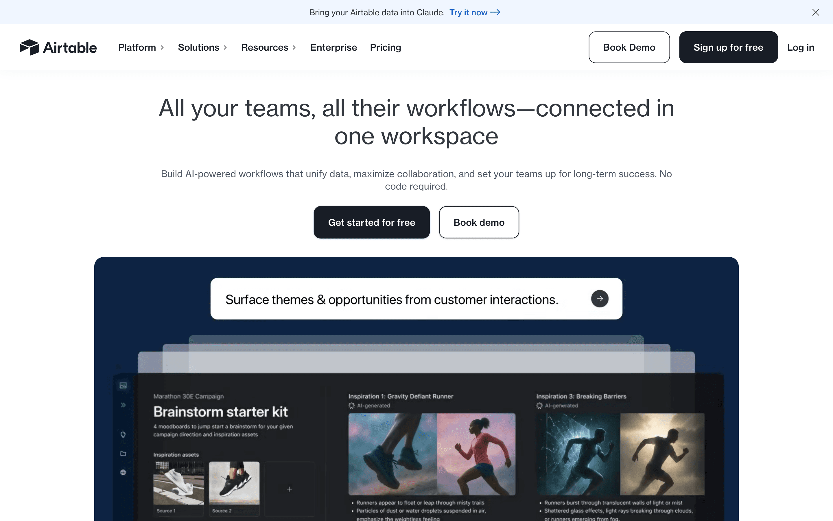 Airtable homepage