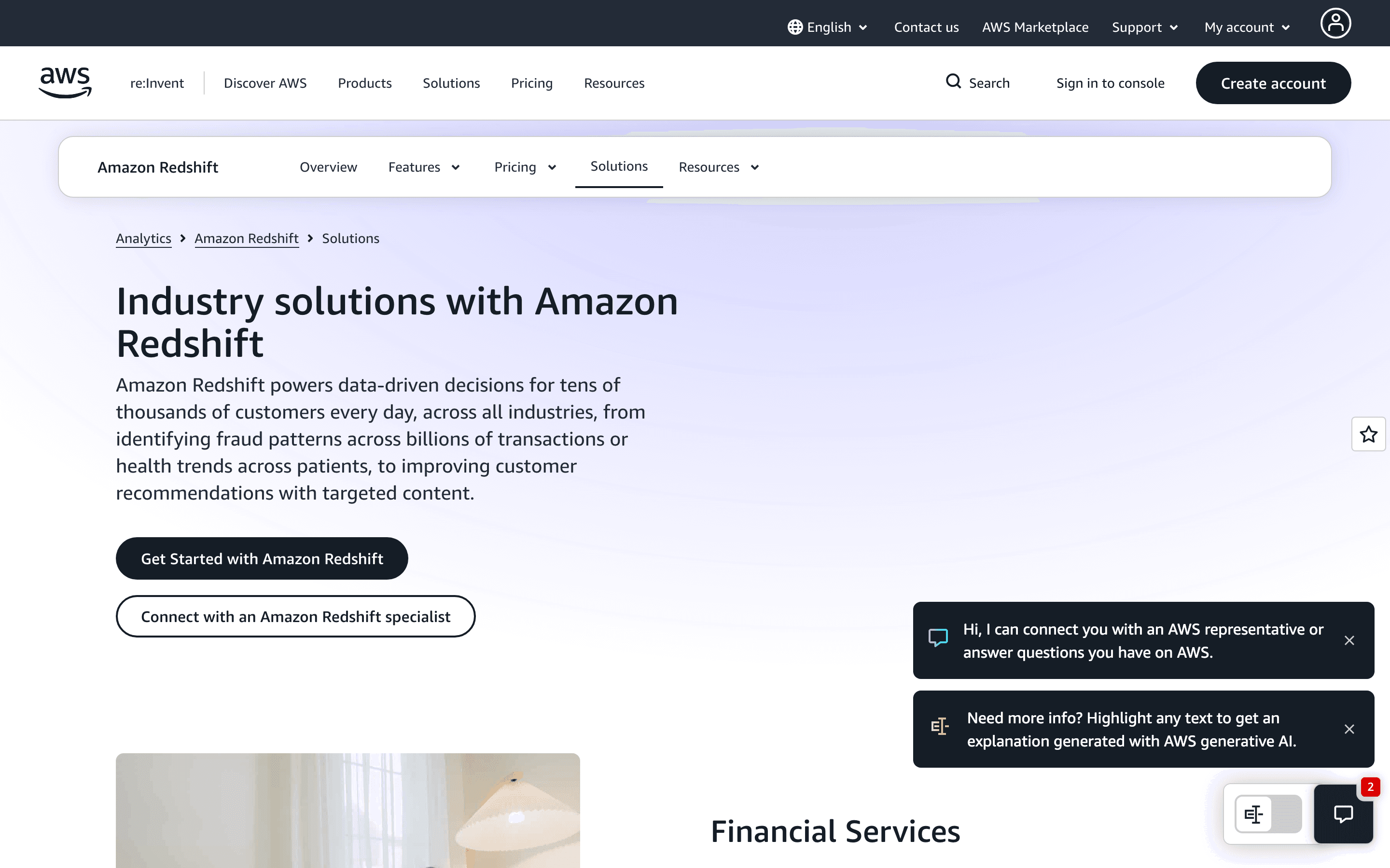 Amazon Redshift: Solutions