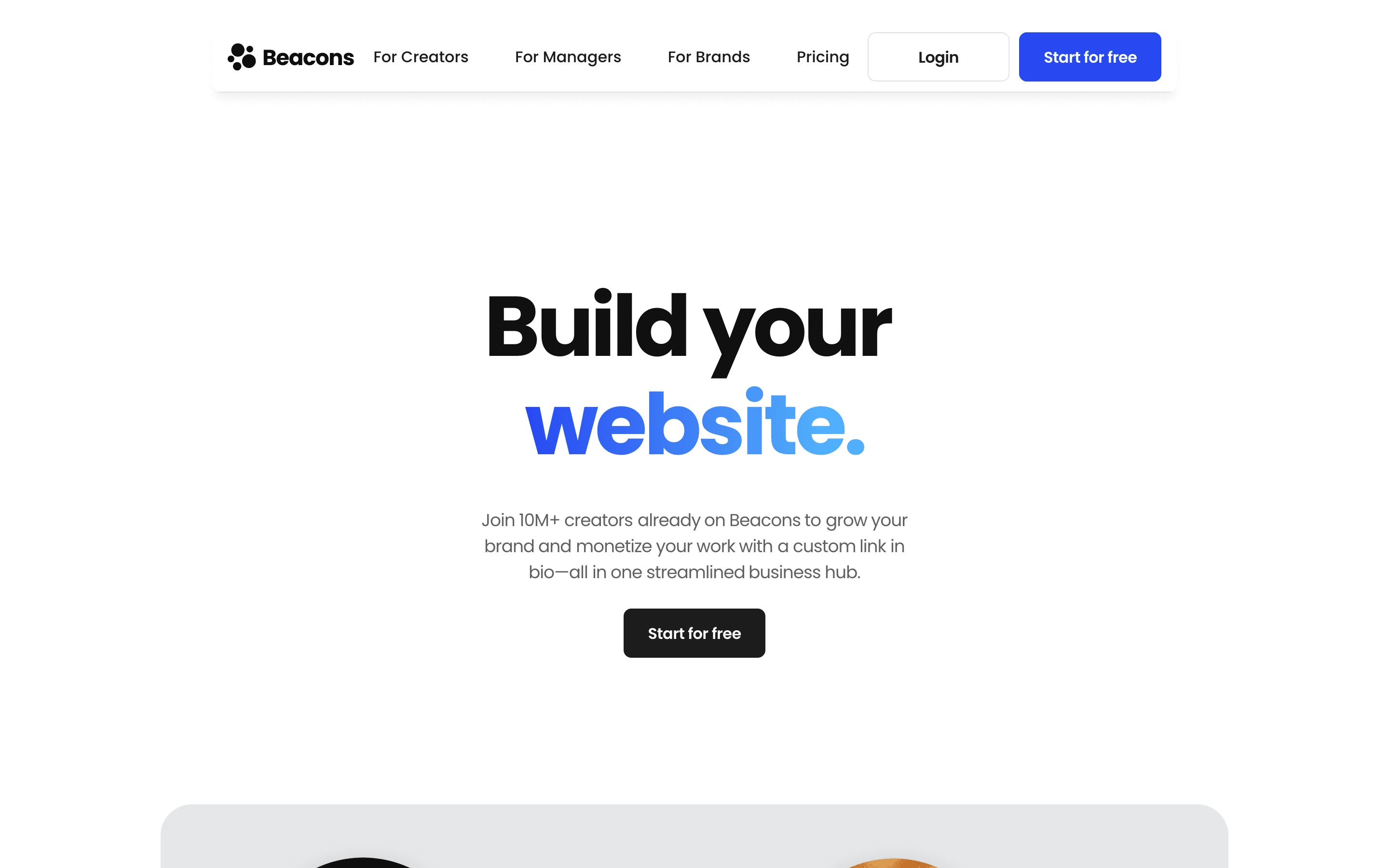 Beacons homepage