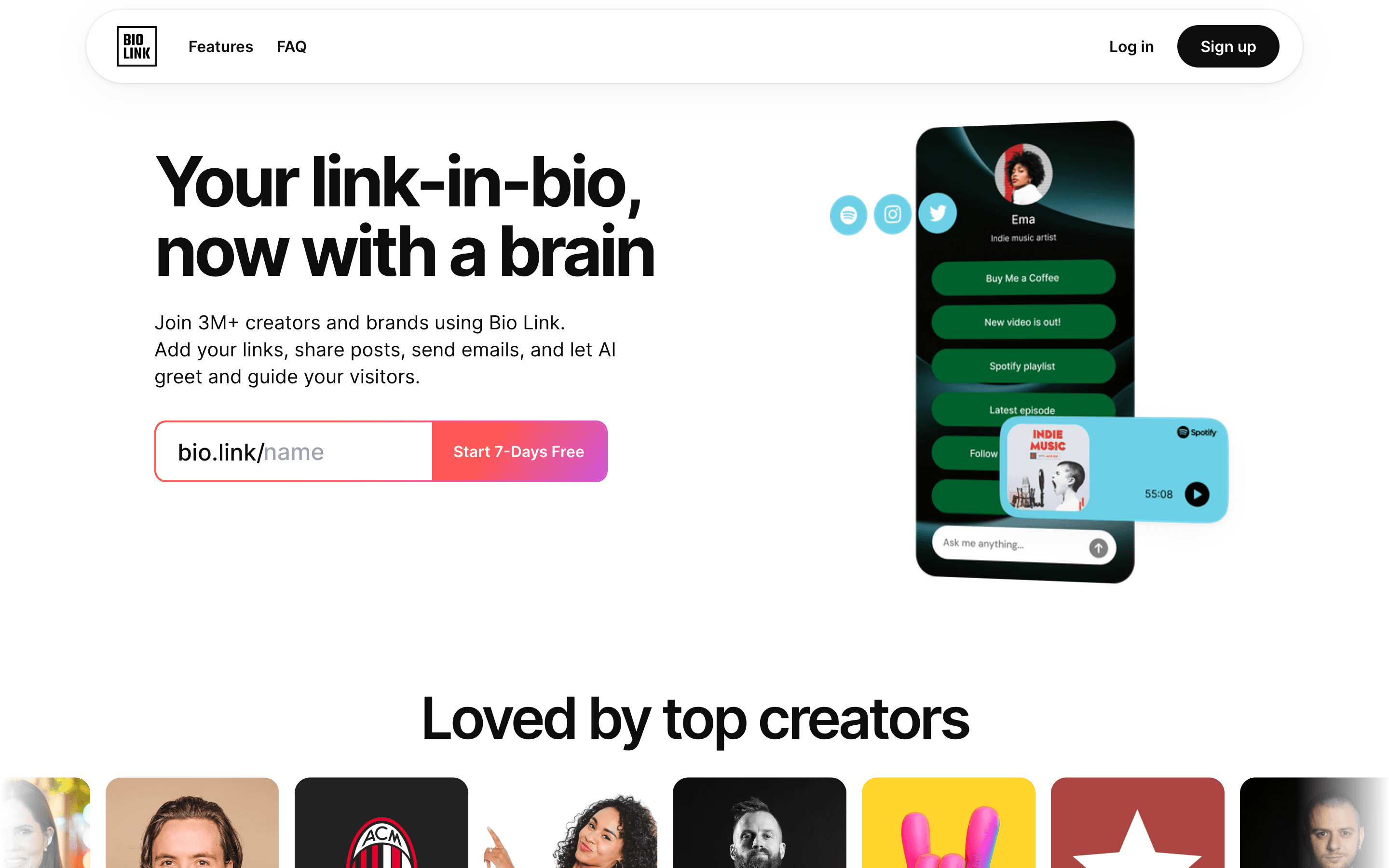 Bio Link homepage