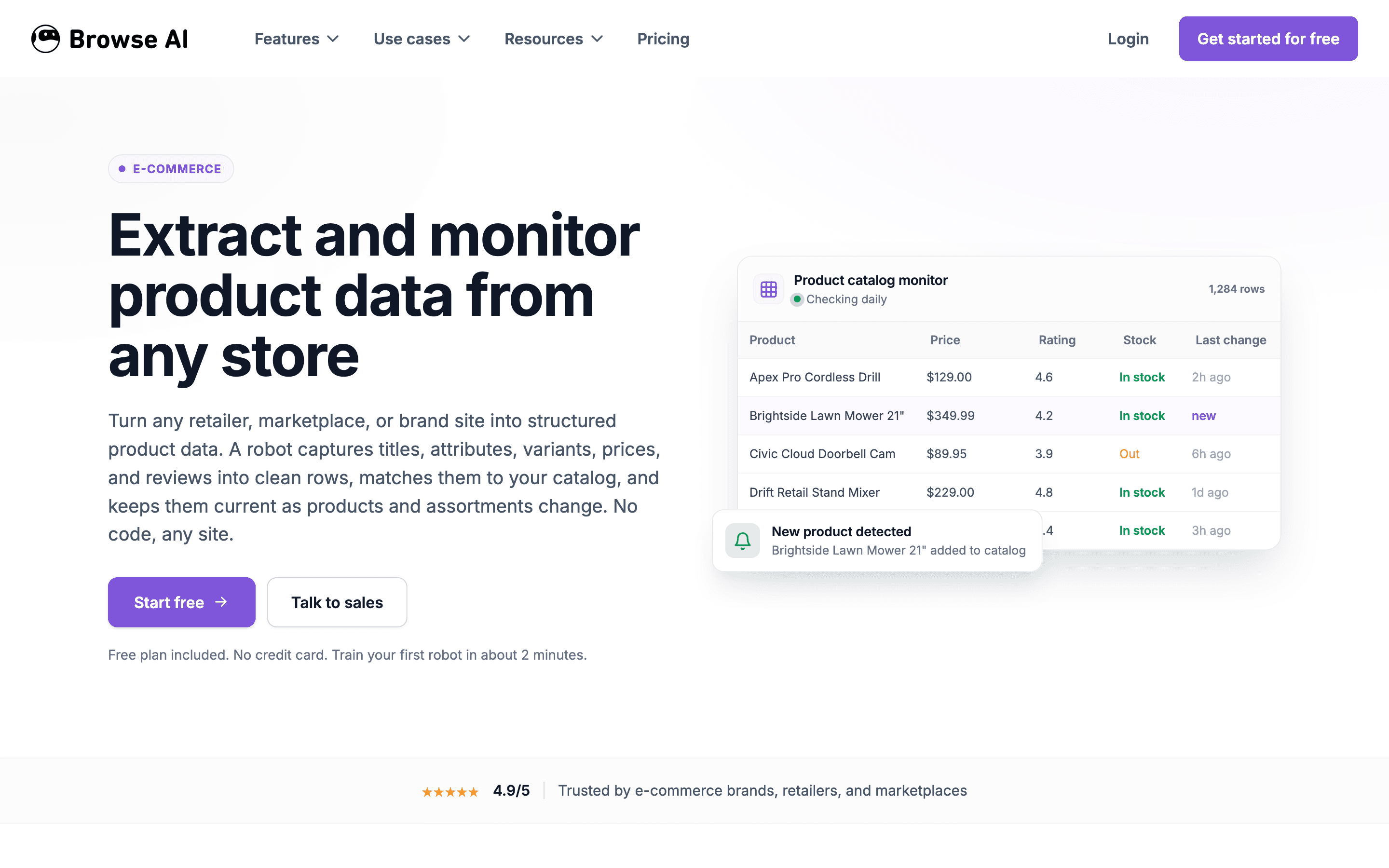 Browse AI: Scraping ecommerce