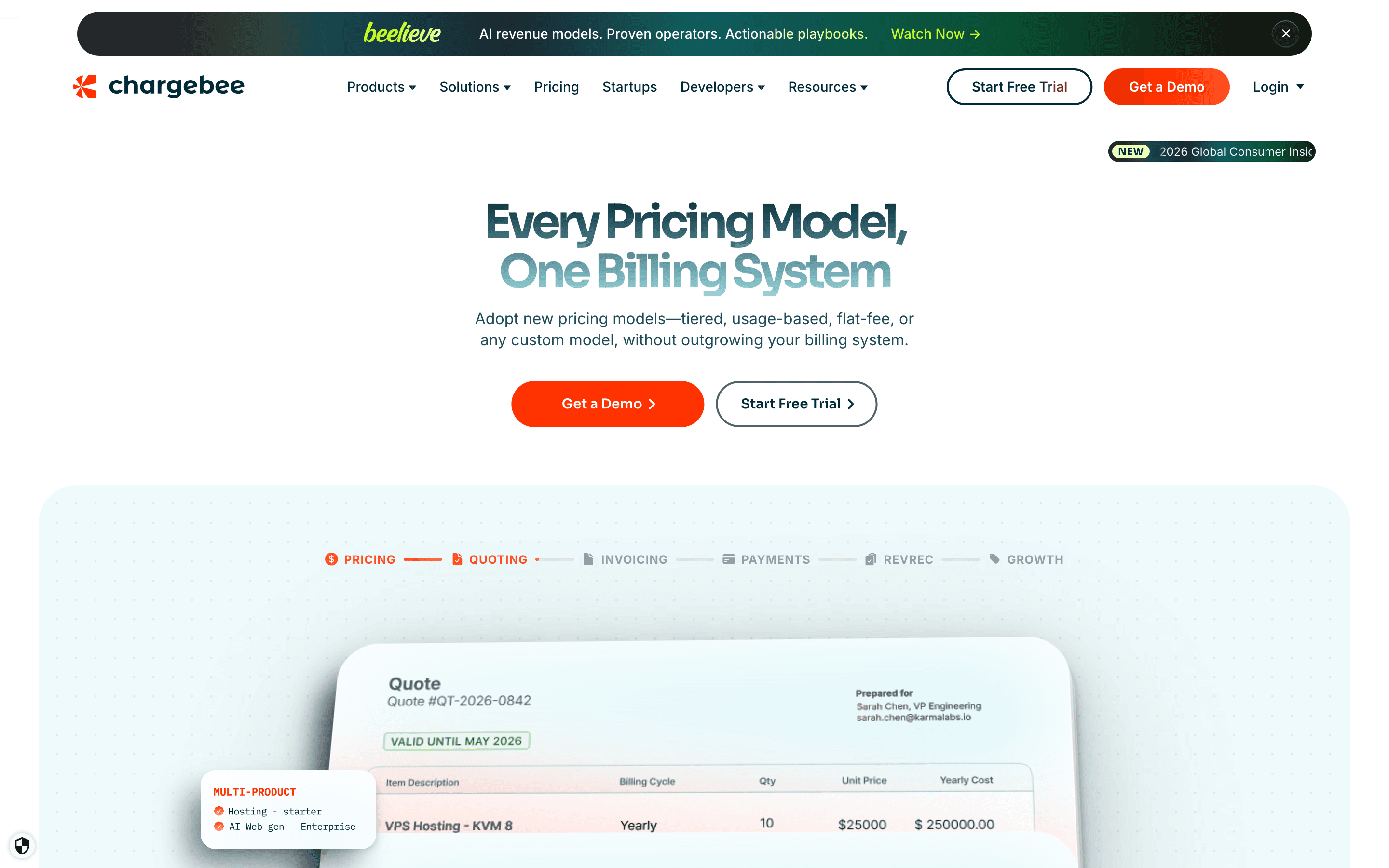 Chargebee homepage