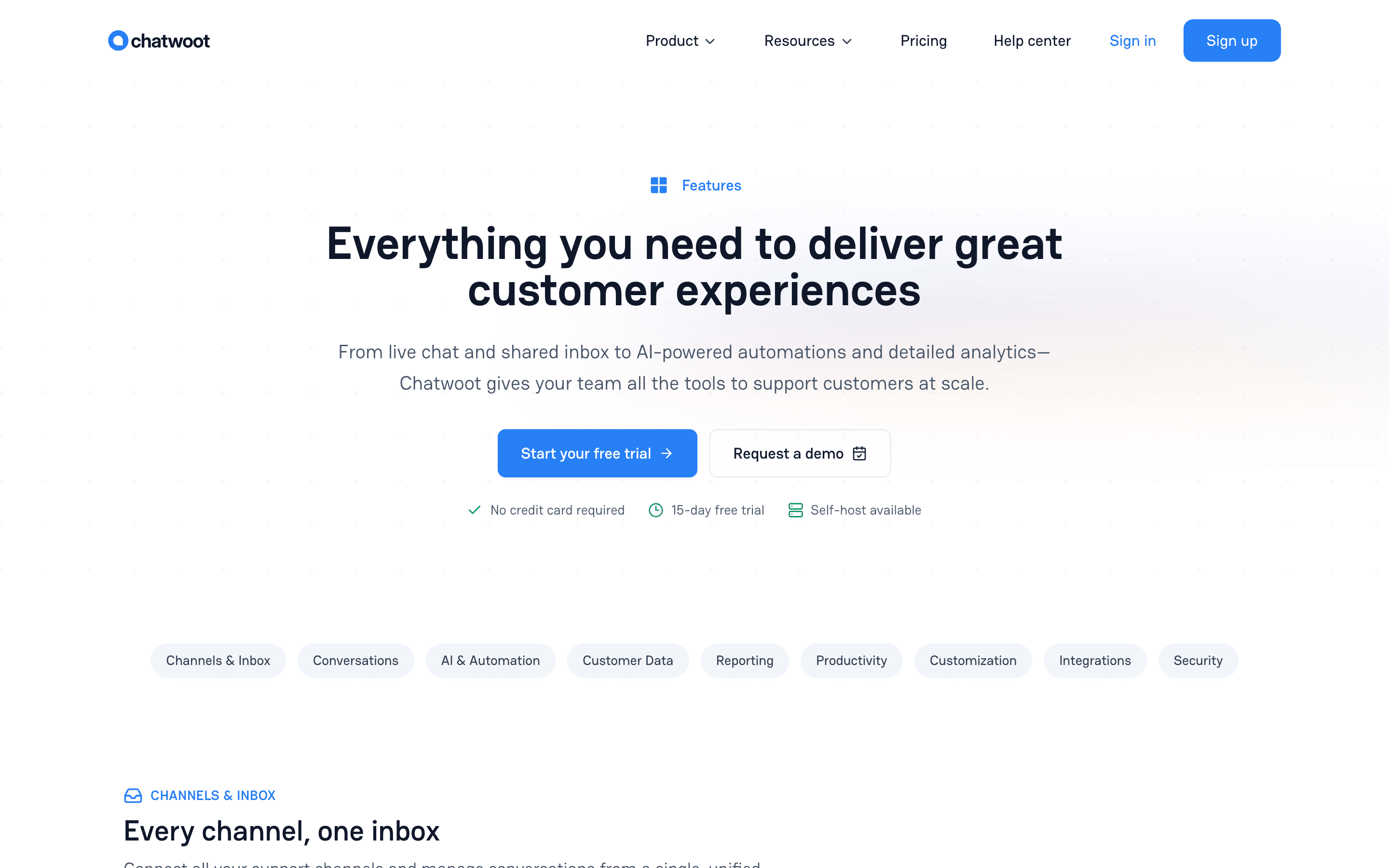 Chatwoot: Features