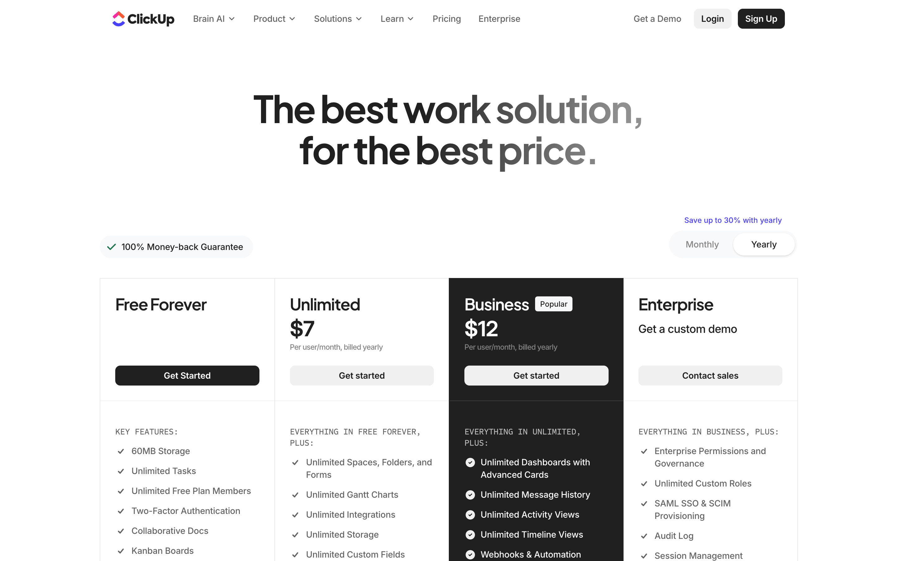 ClickUp pricing