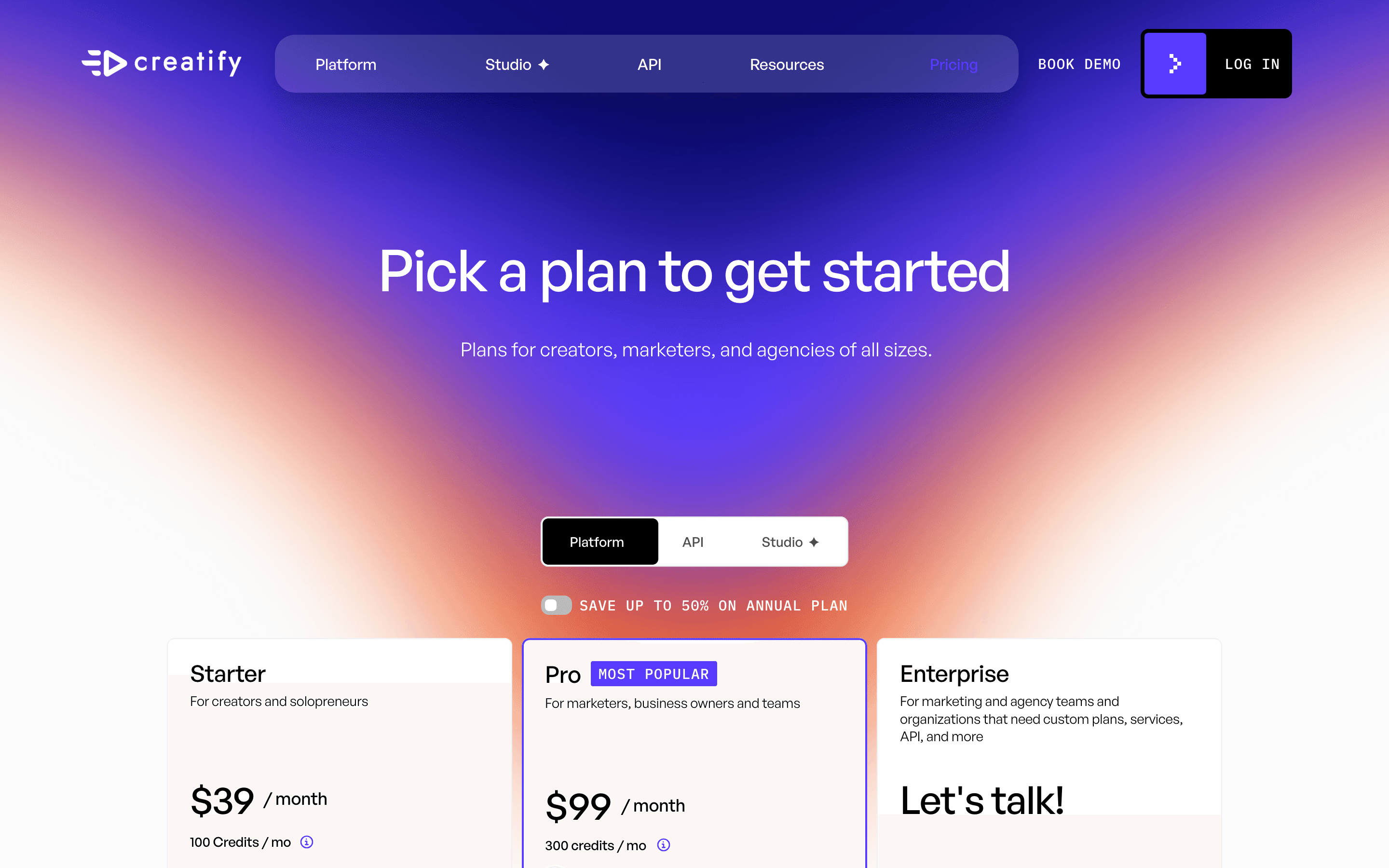 Creatify pricing