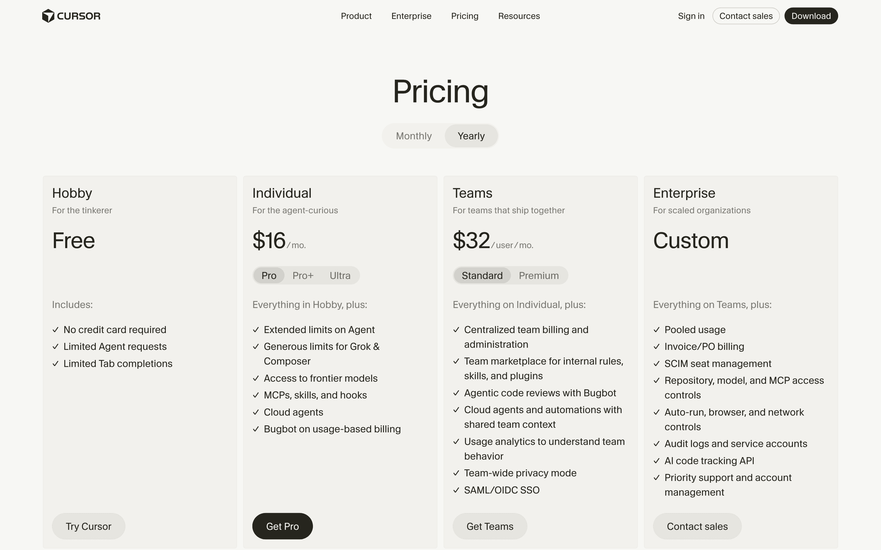 Cursor pricing