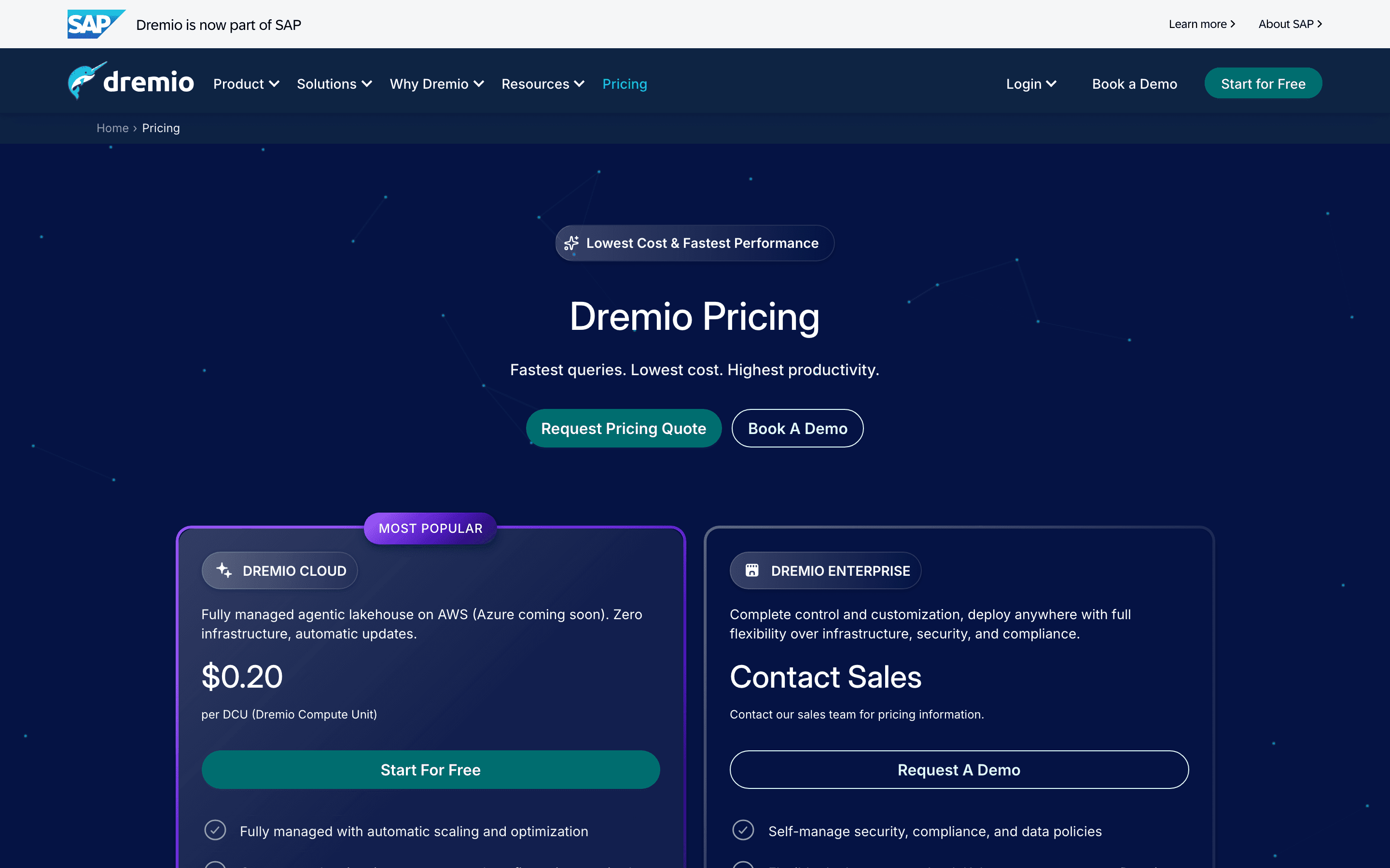 Dremio pricing