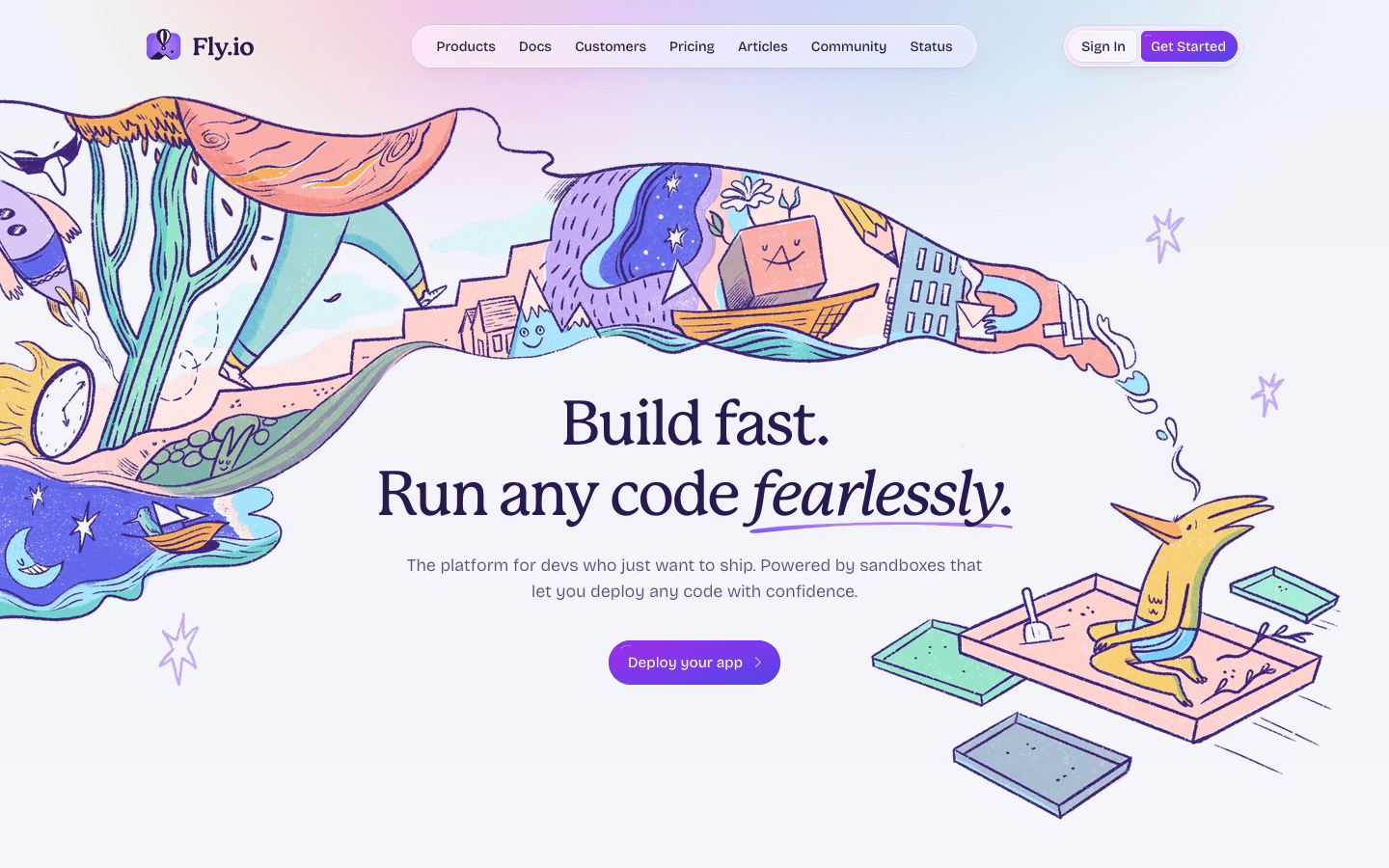 Fly.io homepage