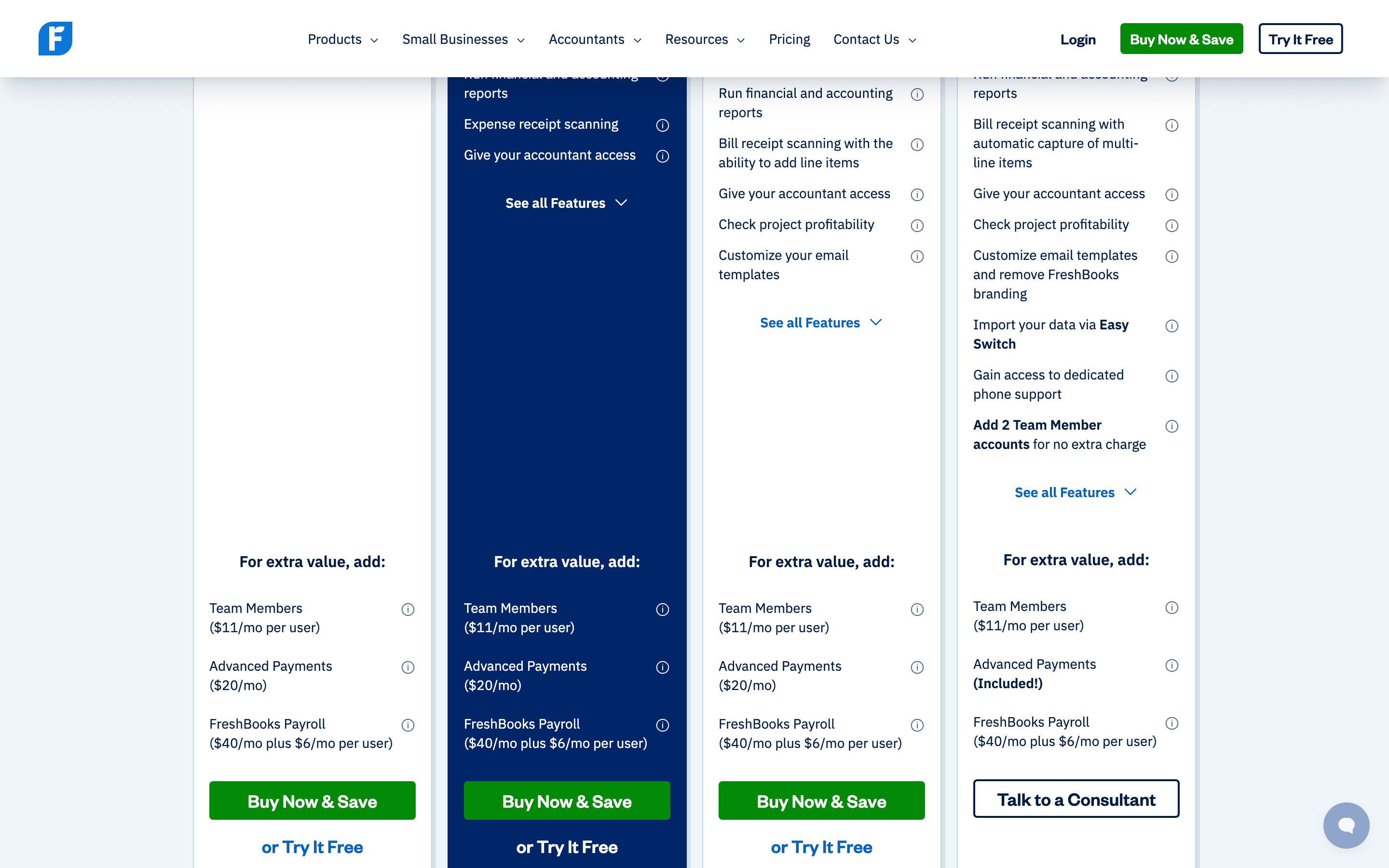 FreshBooks pricing