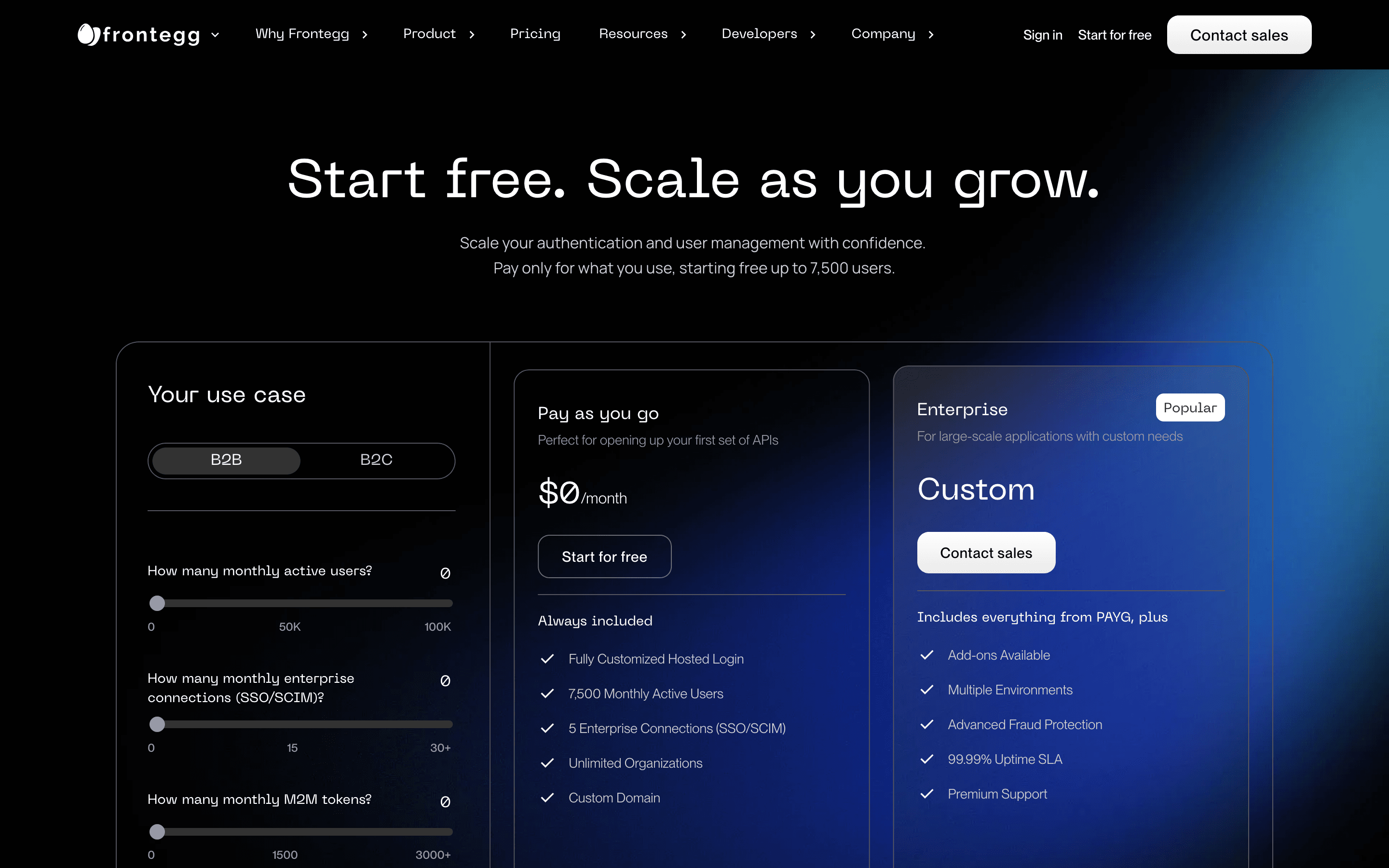 Frontegg pricing