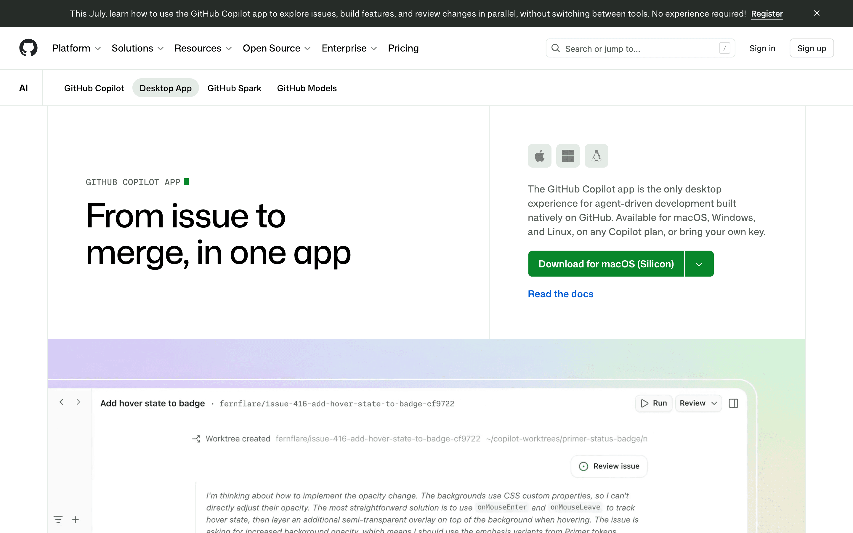 GitHub Copilot: Github app