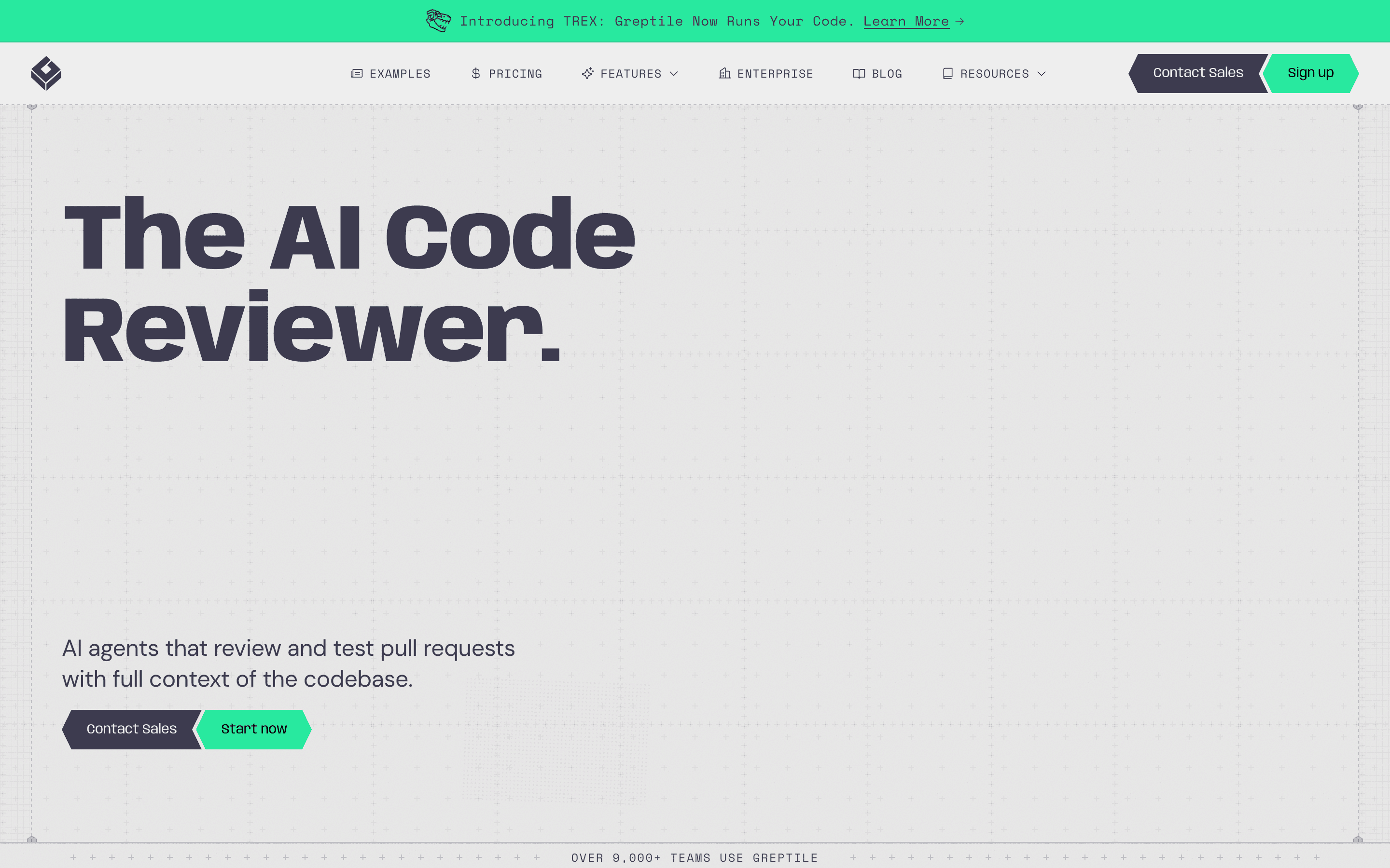 Greptile homepage