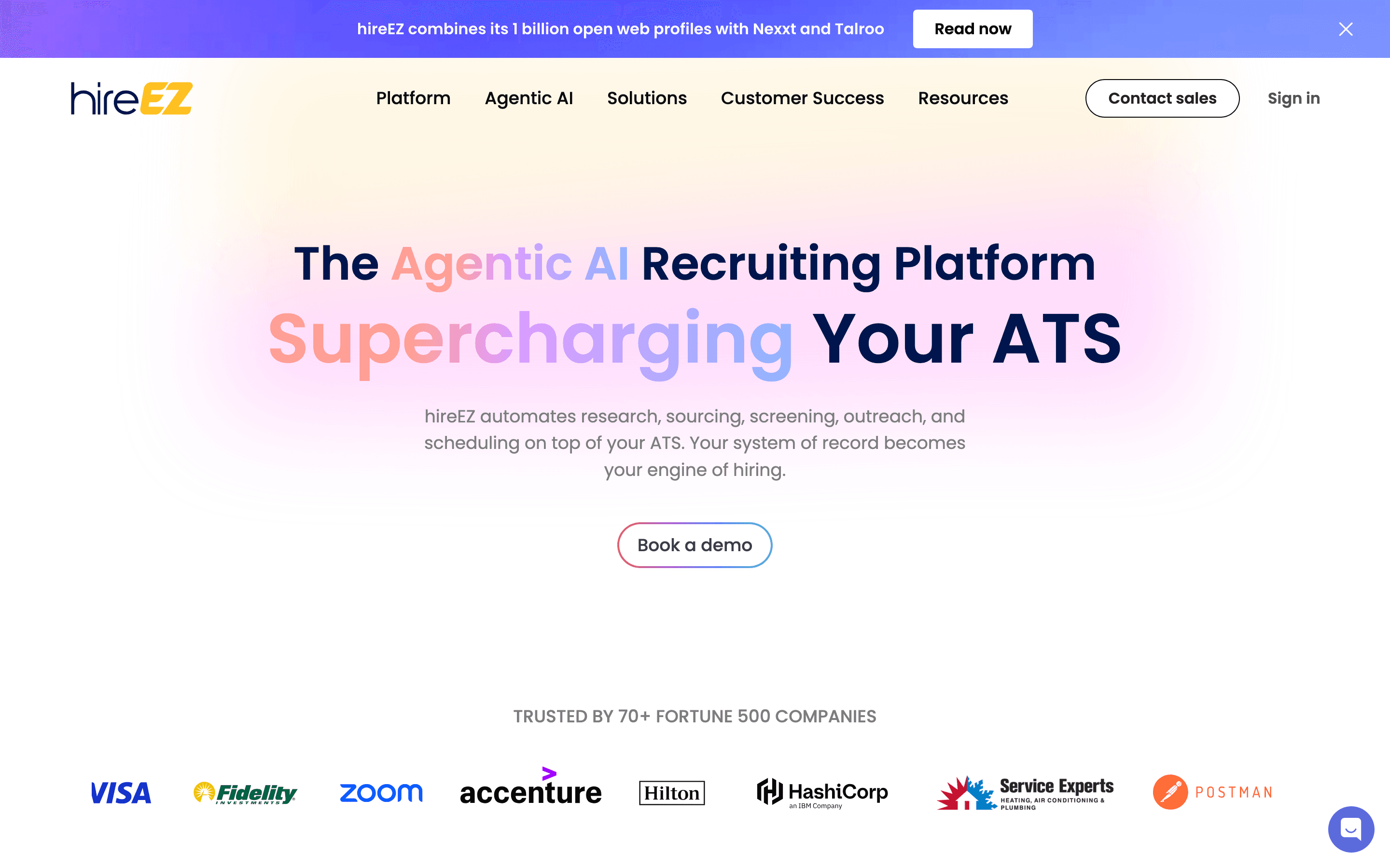 hireEZ homepage