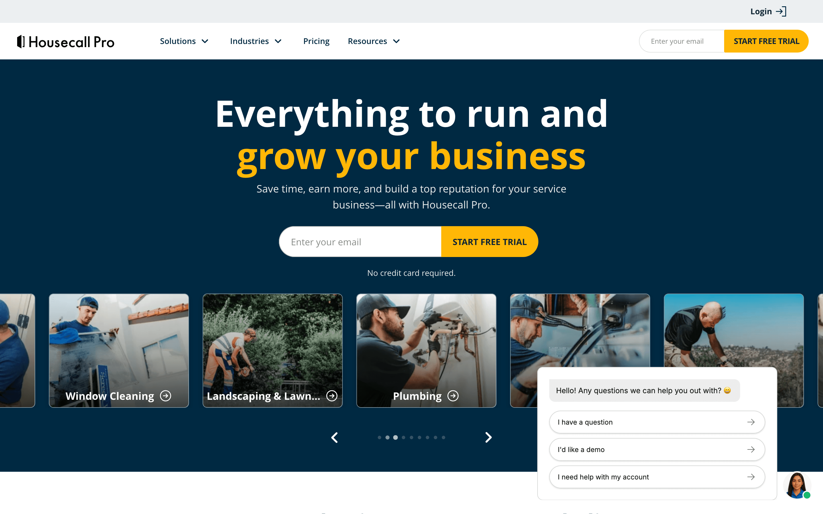 Housecall Pro homepage
