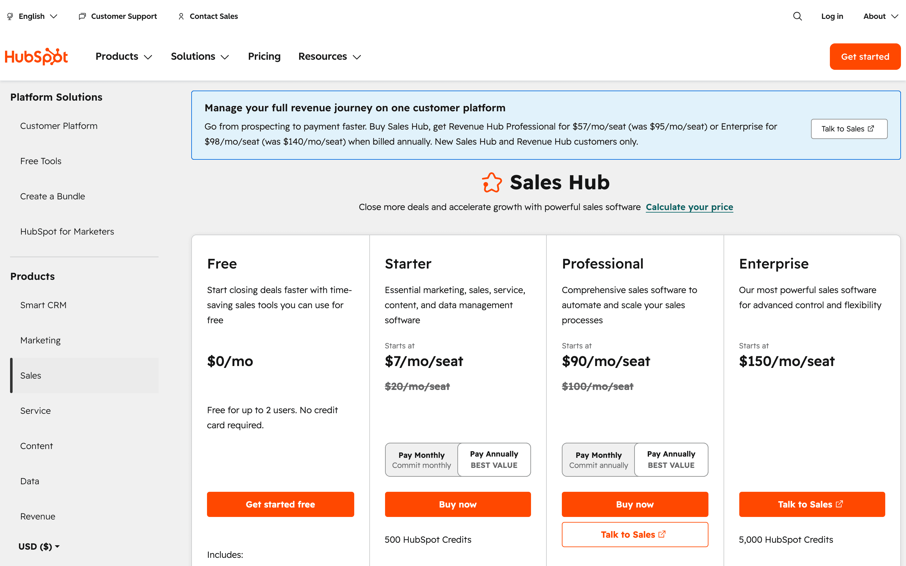 HubSpot pricing