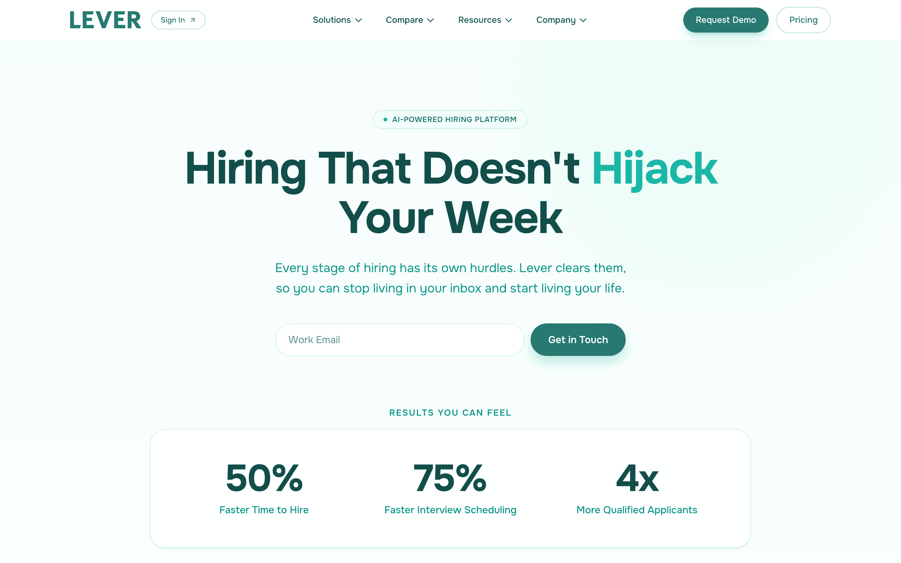 Lever homepage