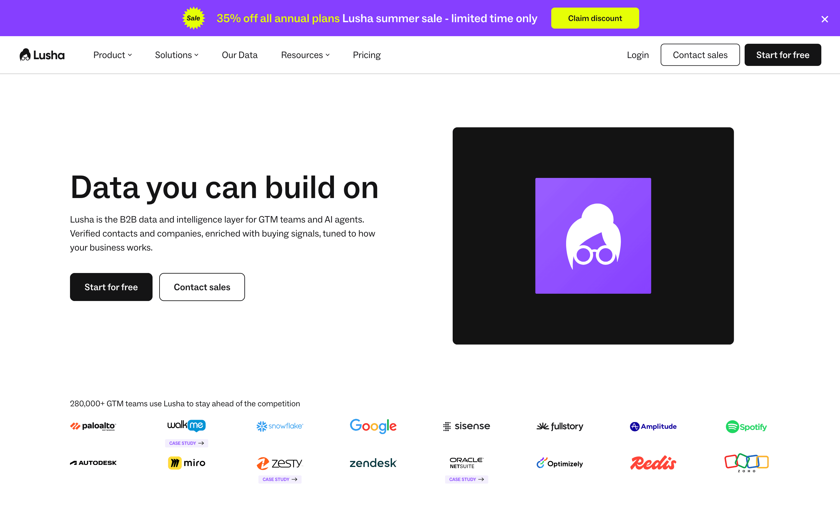 Lusha homepage