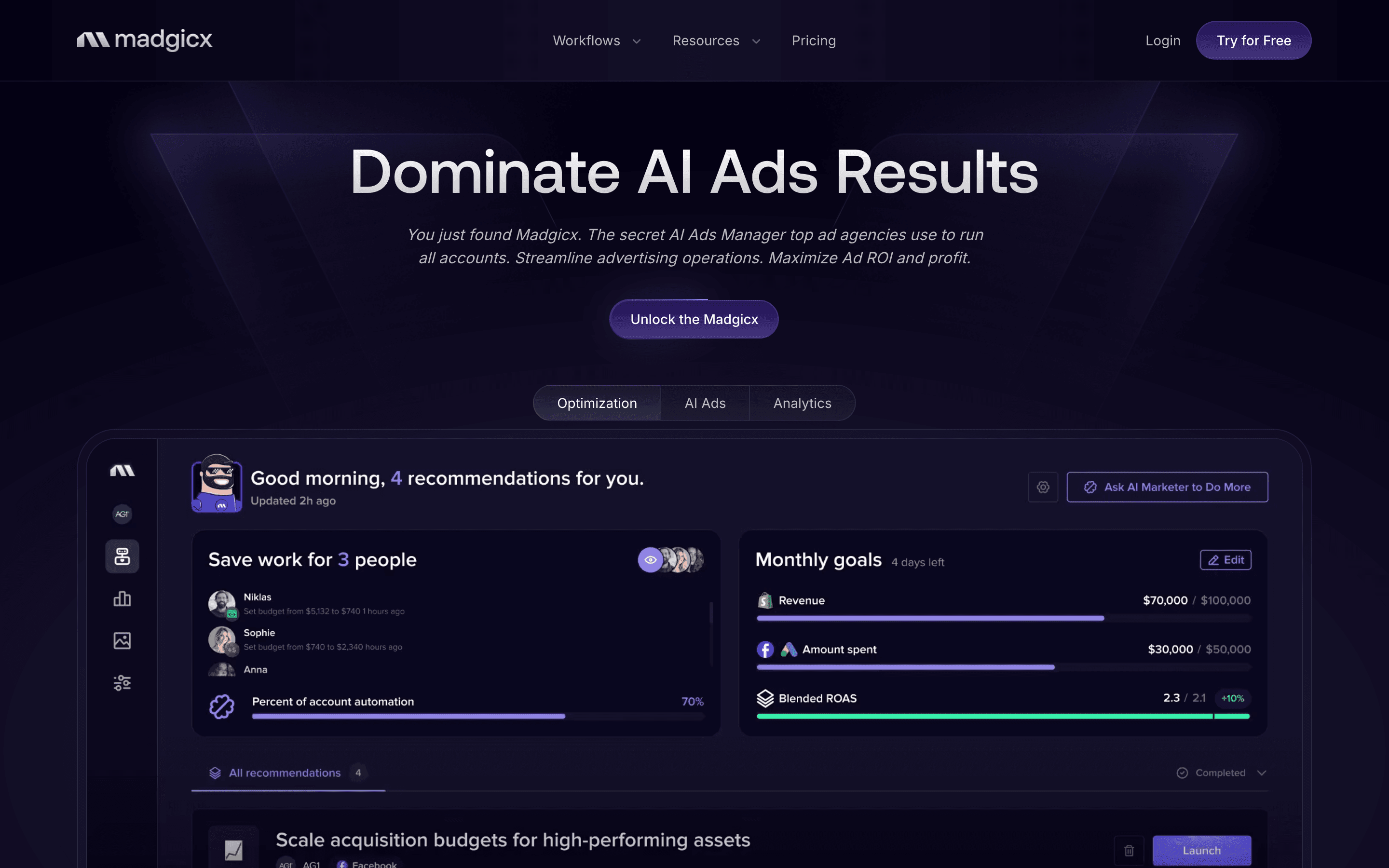 Madgicx homepage