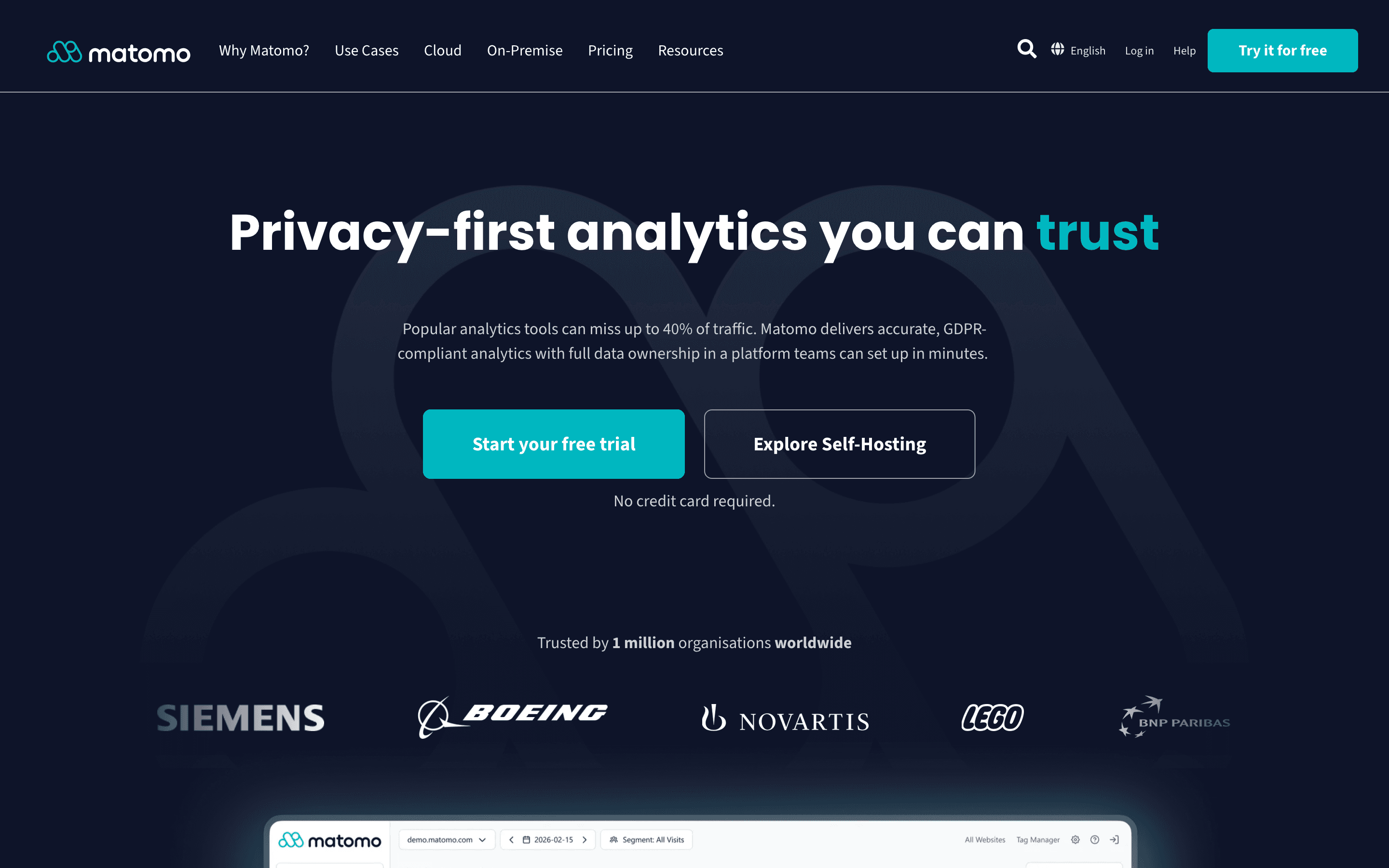 Matomo homepage