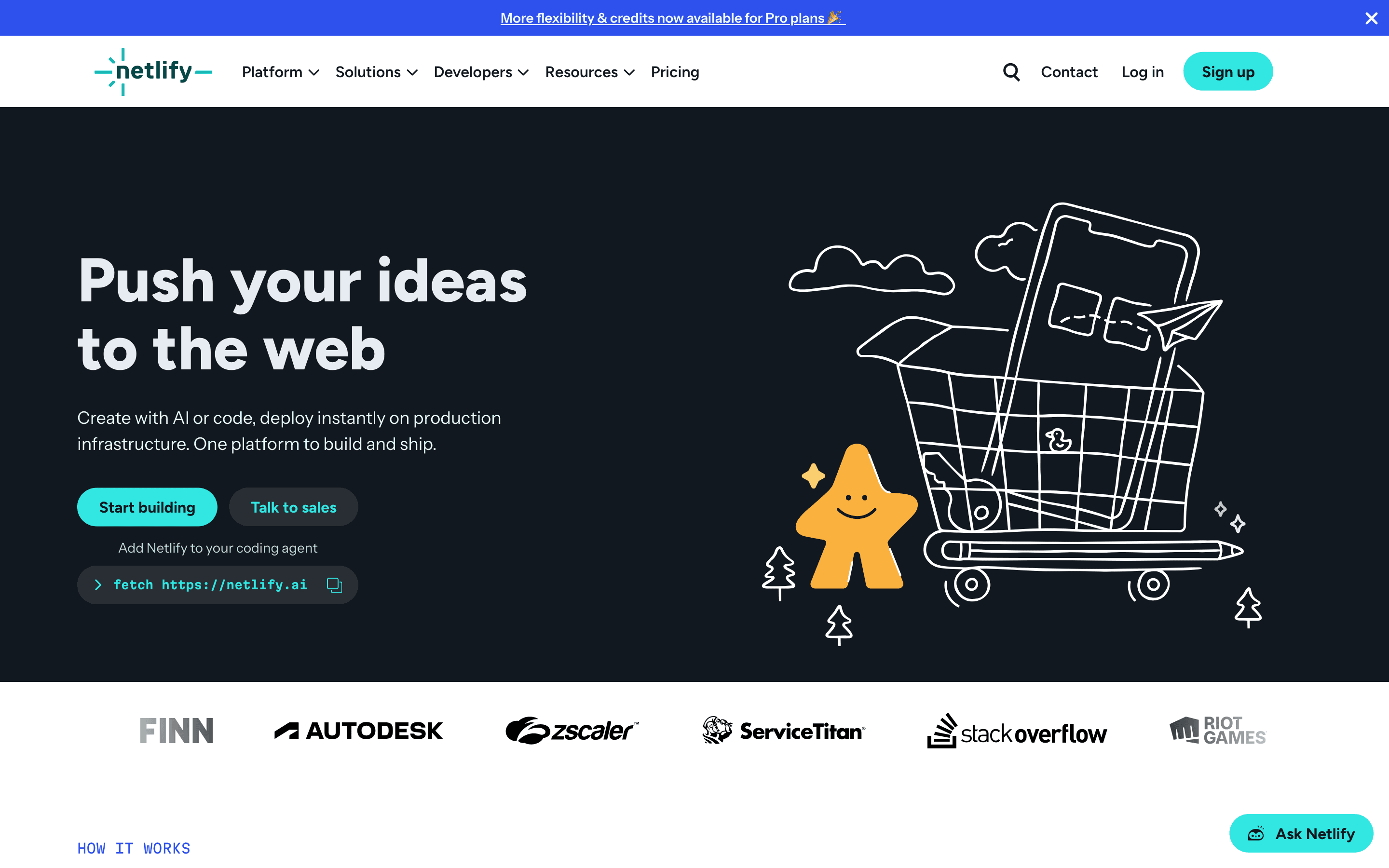 Netlify homepage