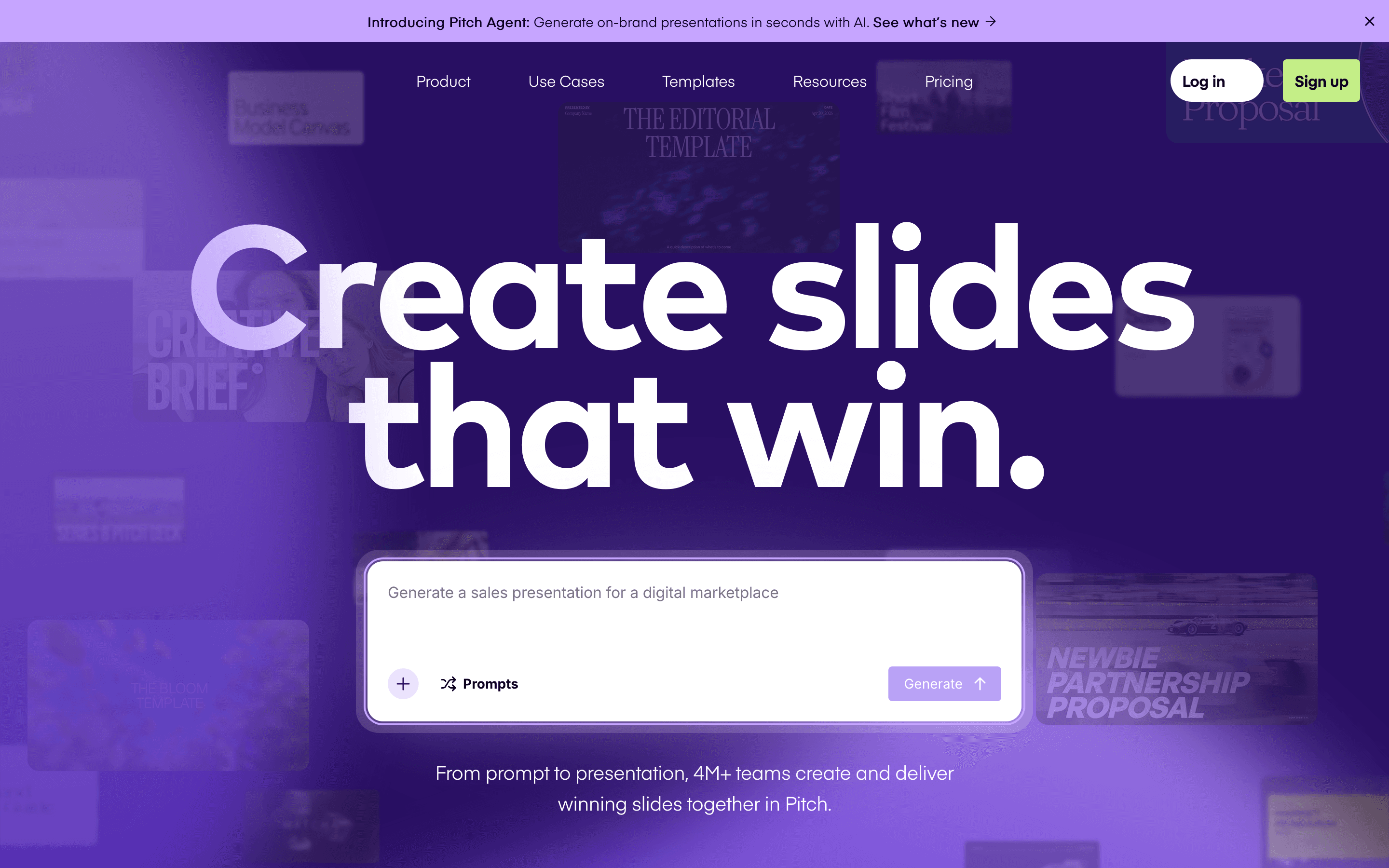 Pitch homepage
