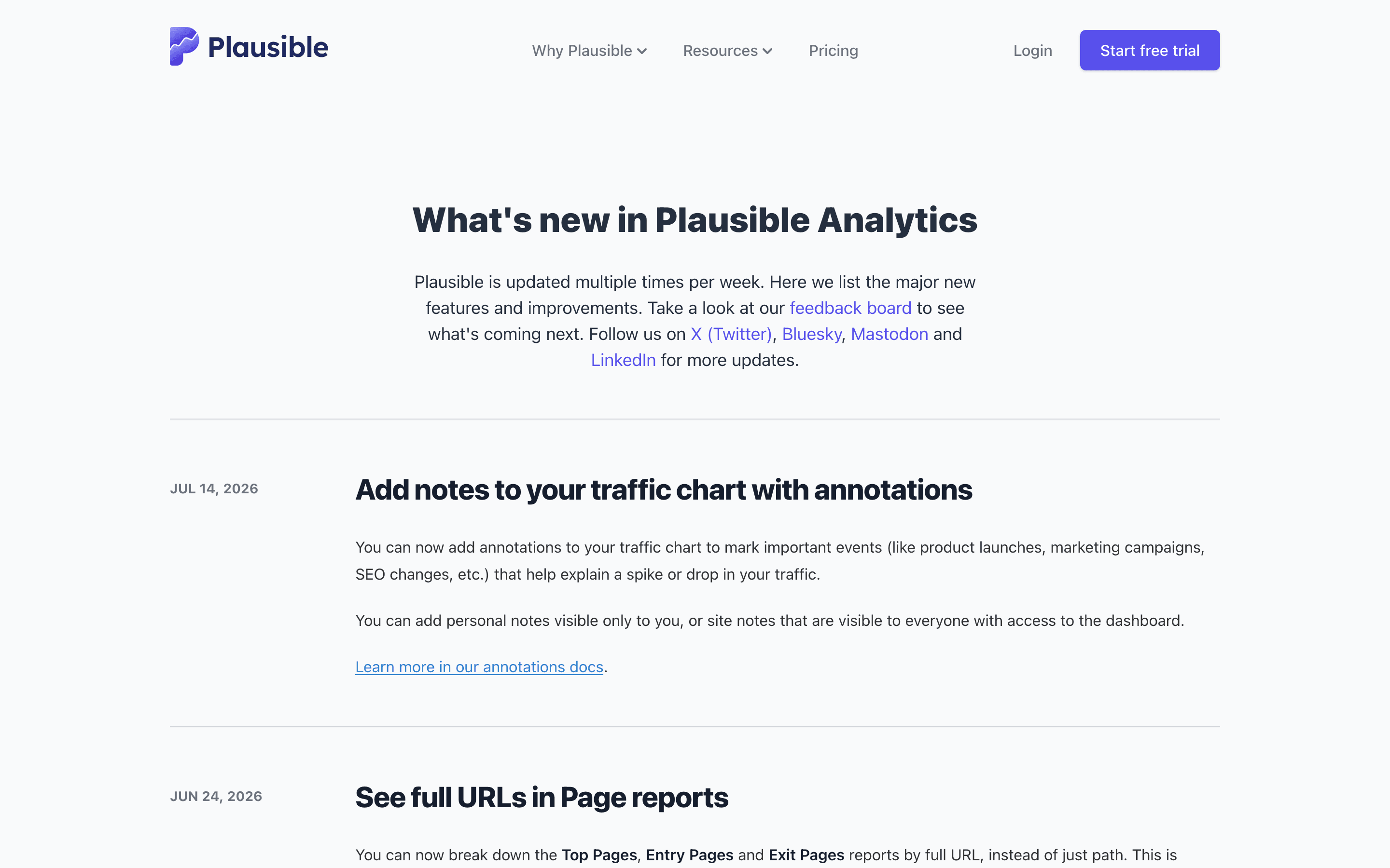 Plausible: Changelog
