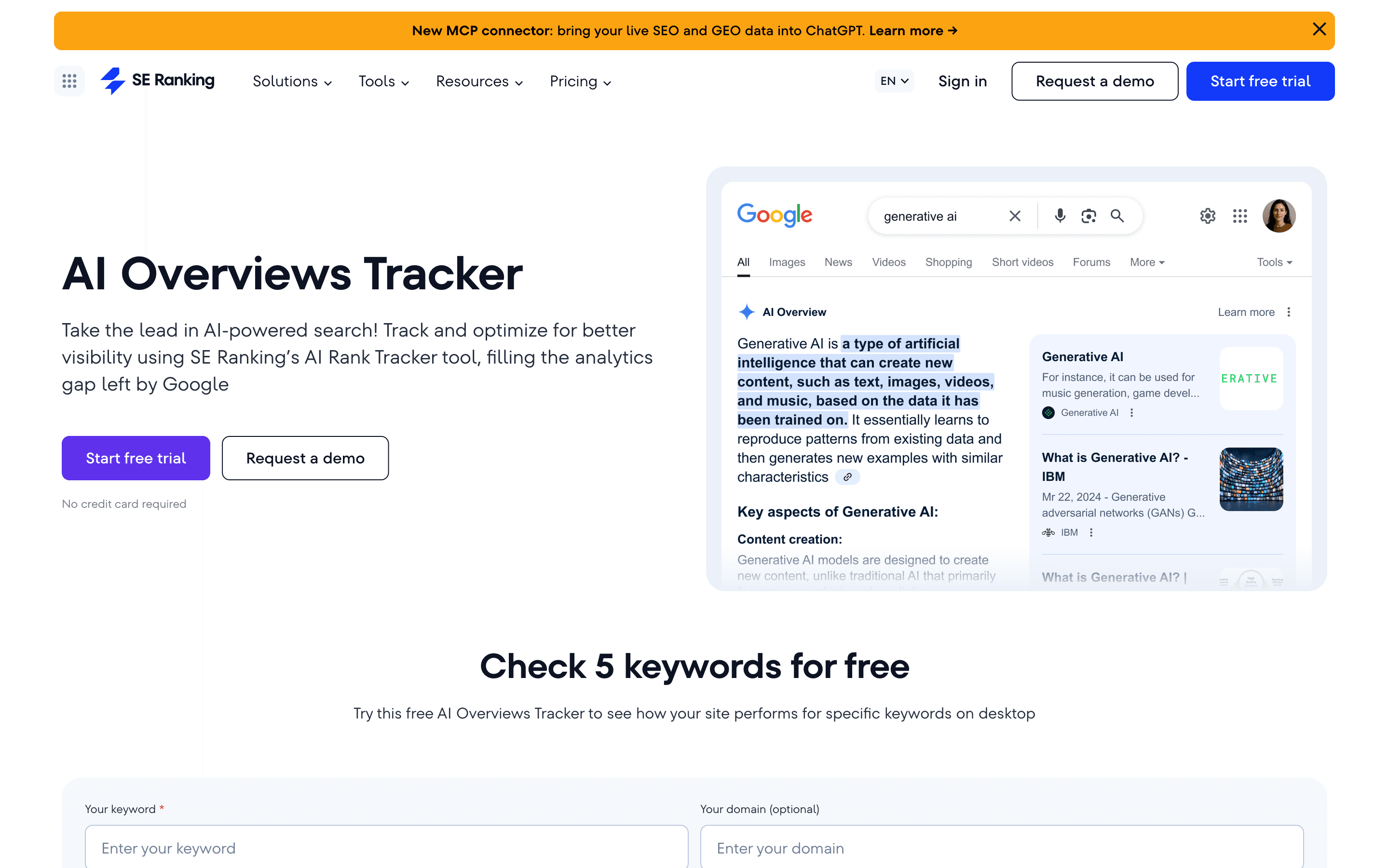 SE Ranking: Ai overviews tracker htm