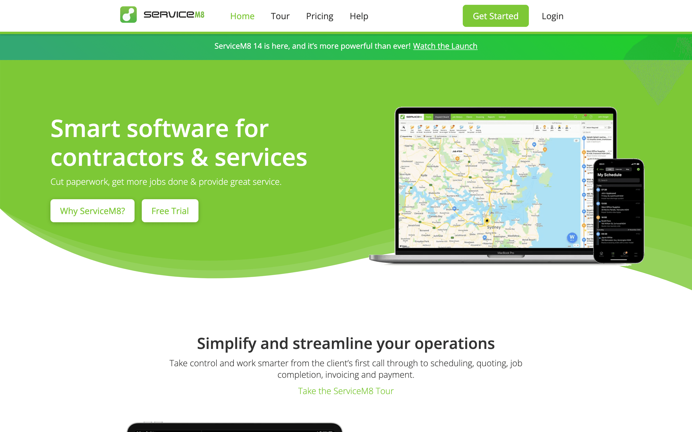 ServiceM8 homepage