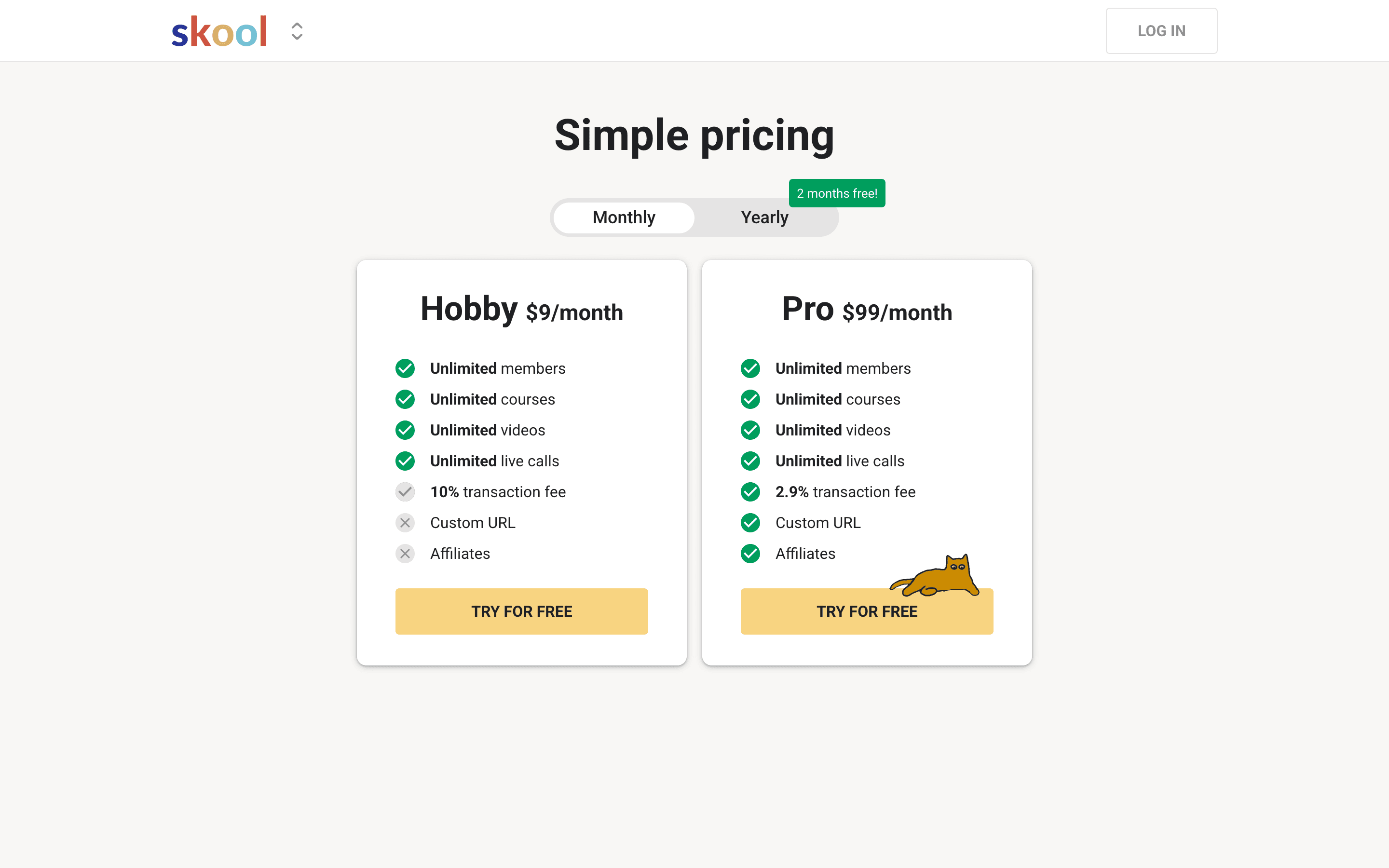 Skool pricing