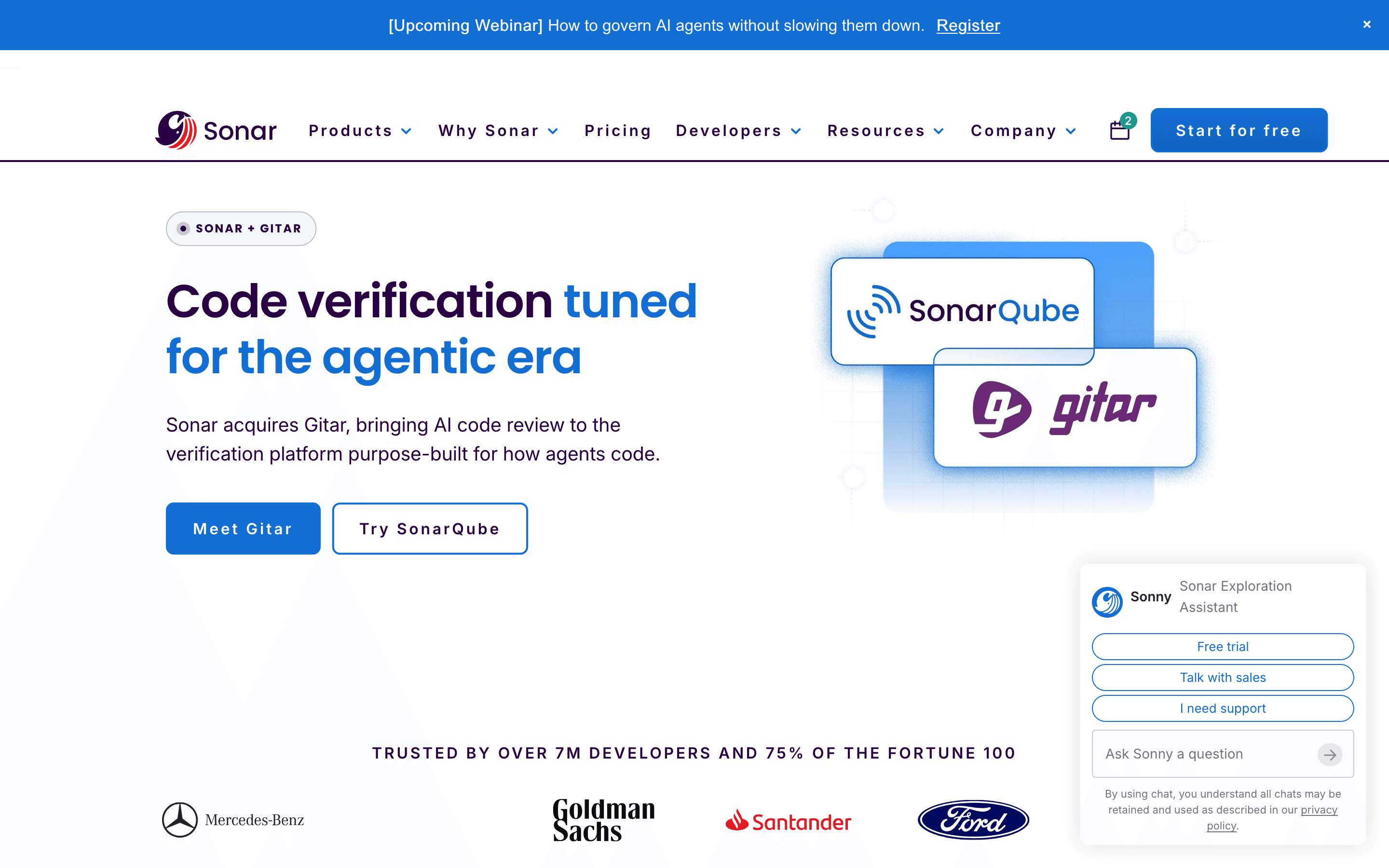 SonarQube homepage