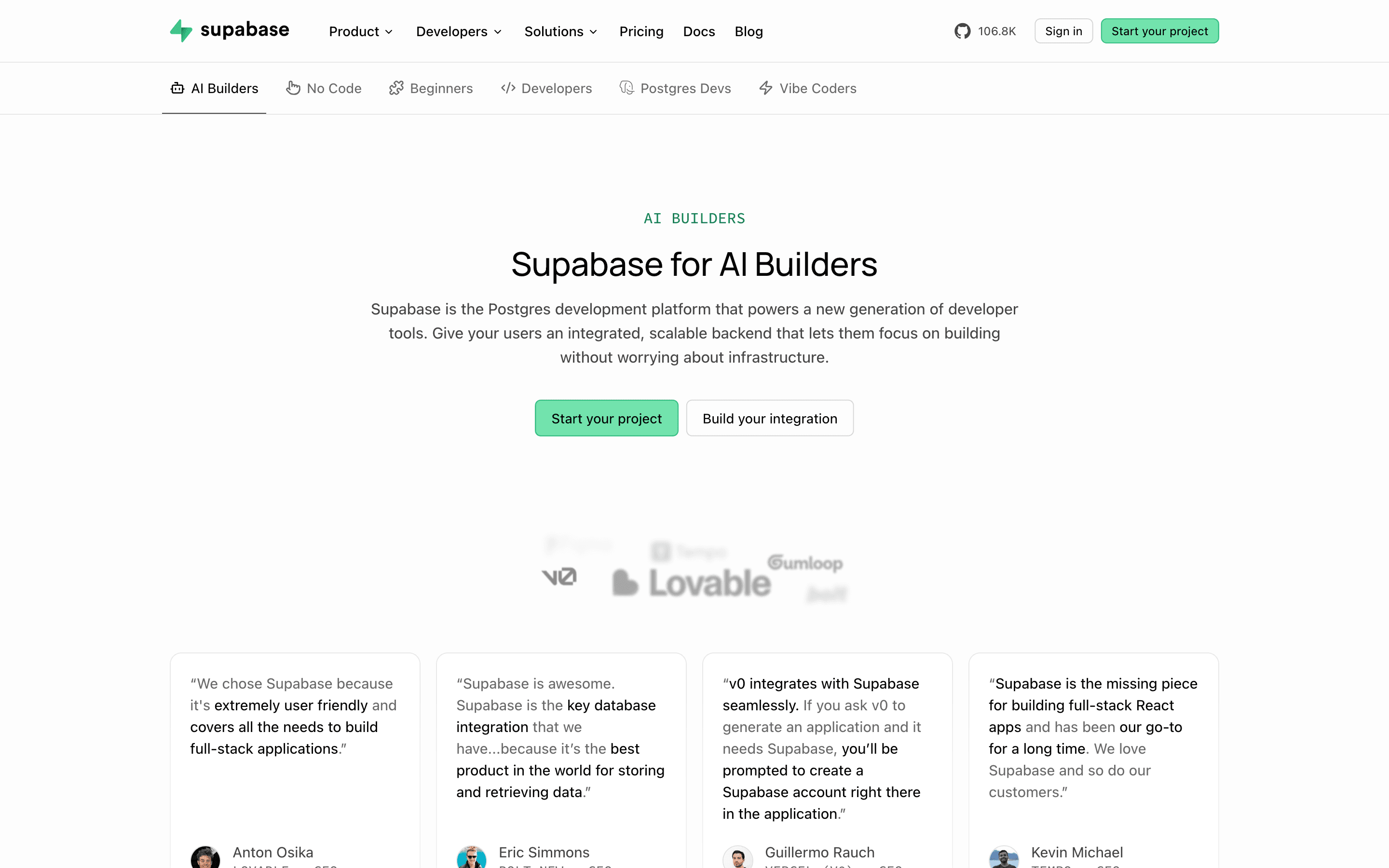 Supabase: Ai builders