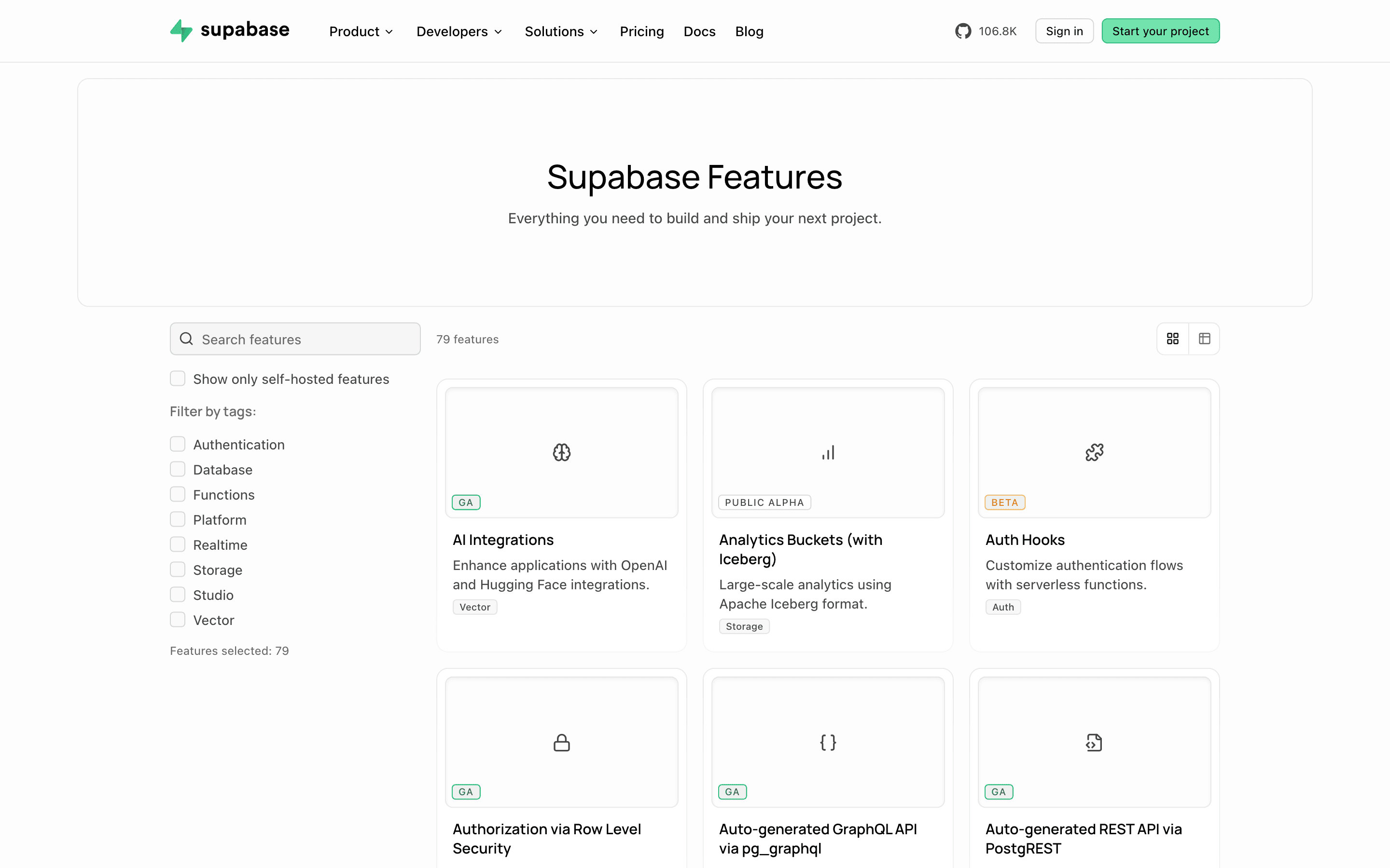 Supabase: Features
