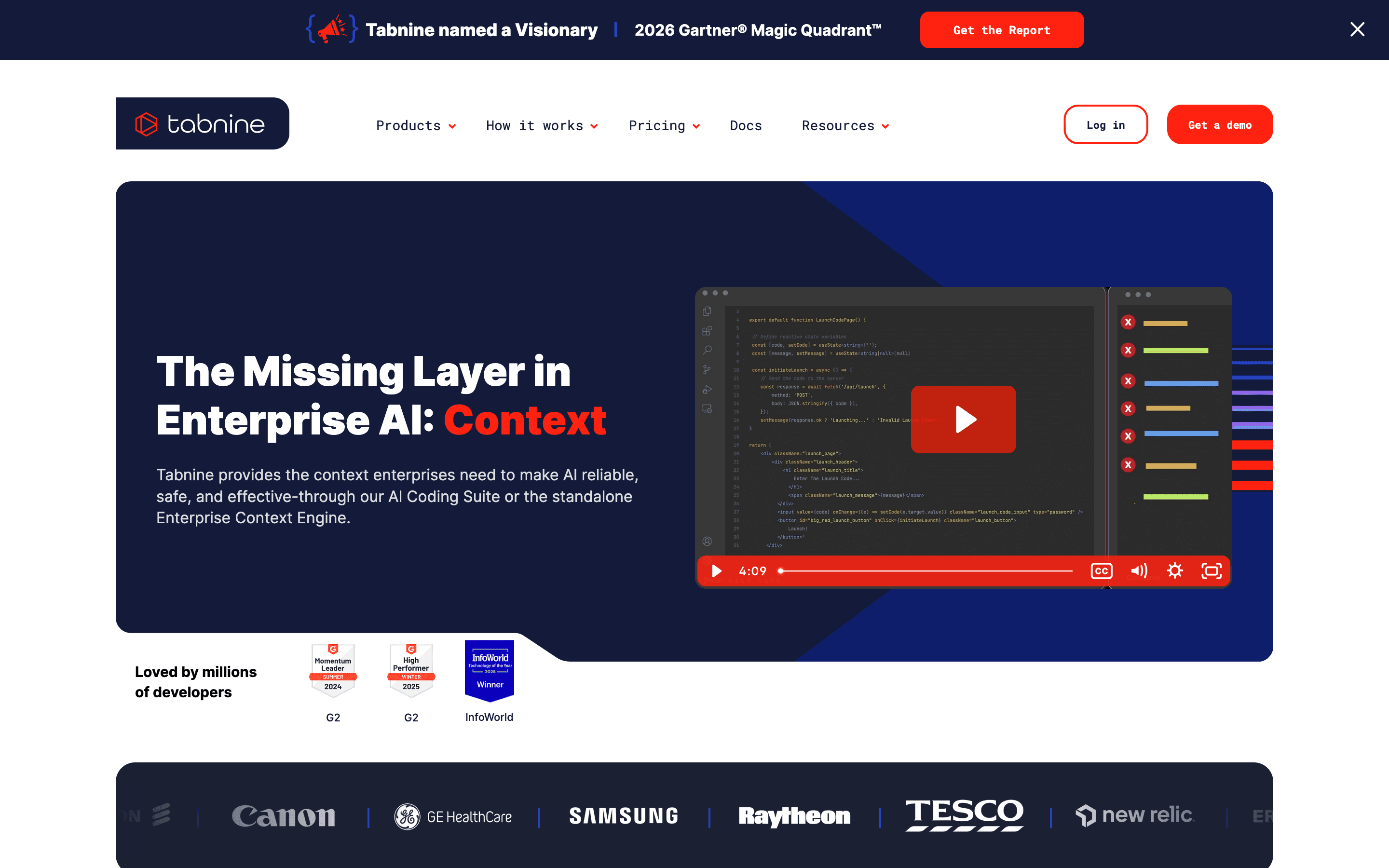 Tabnine homepage