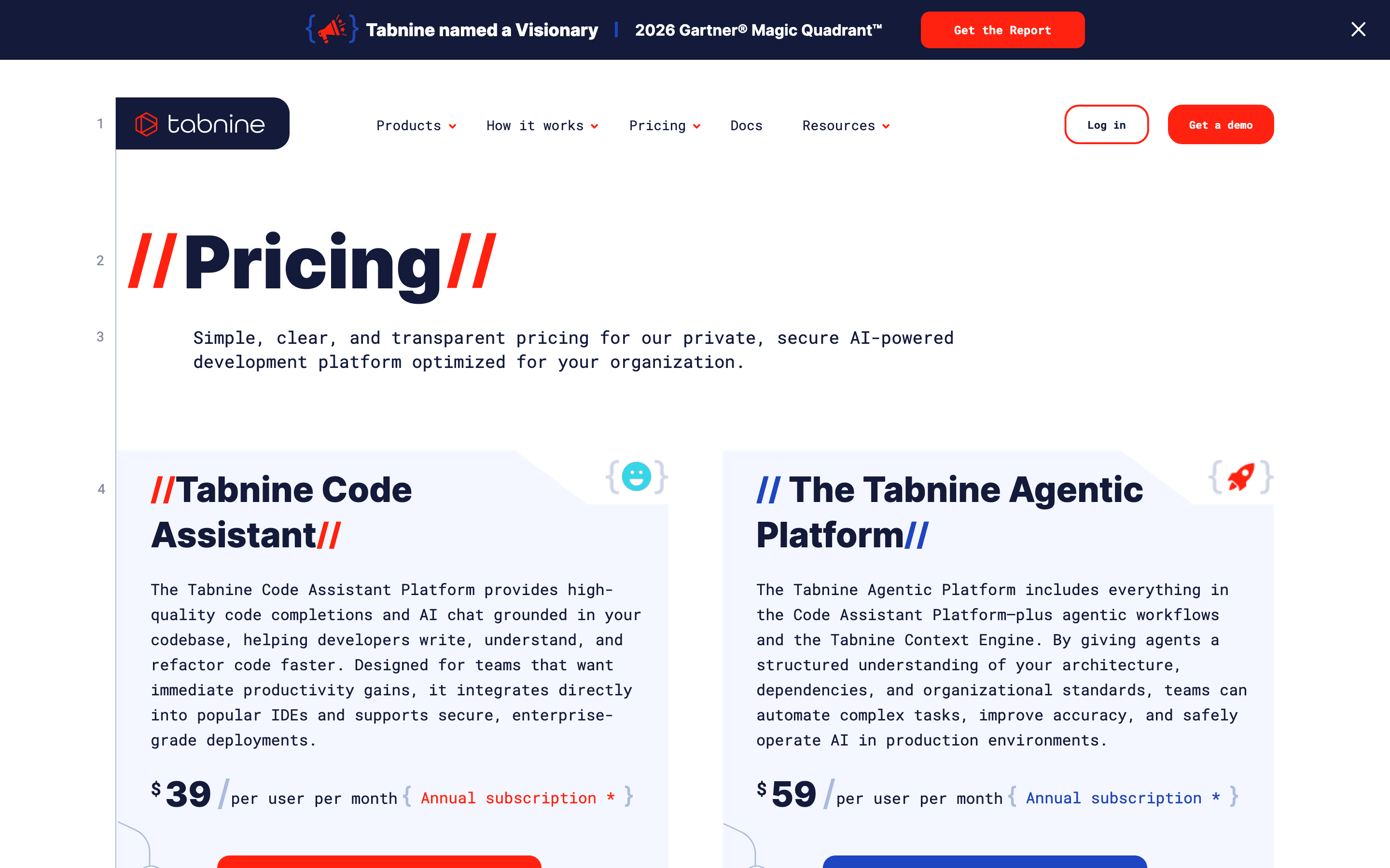 Tabnine pricing