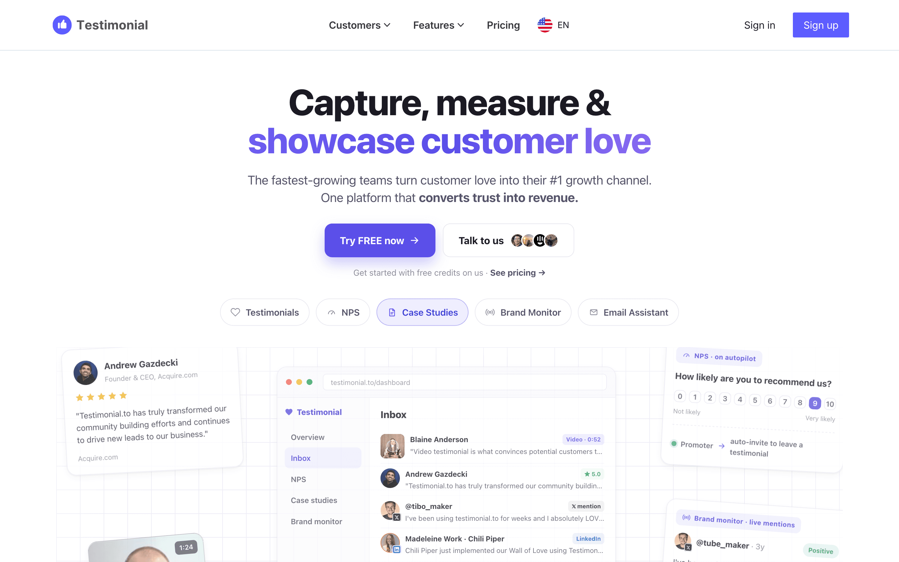 Testimonial.to homepage