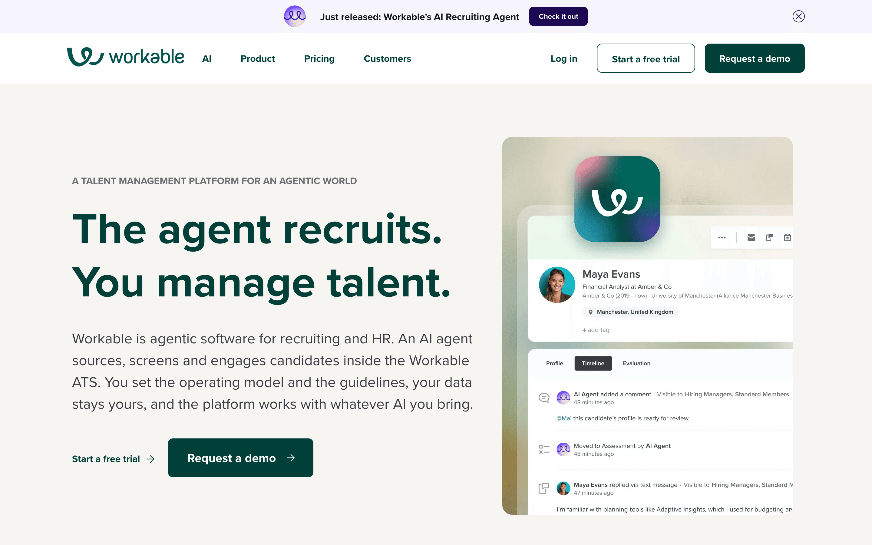 Workable homepage