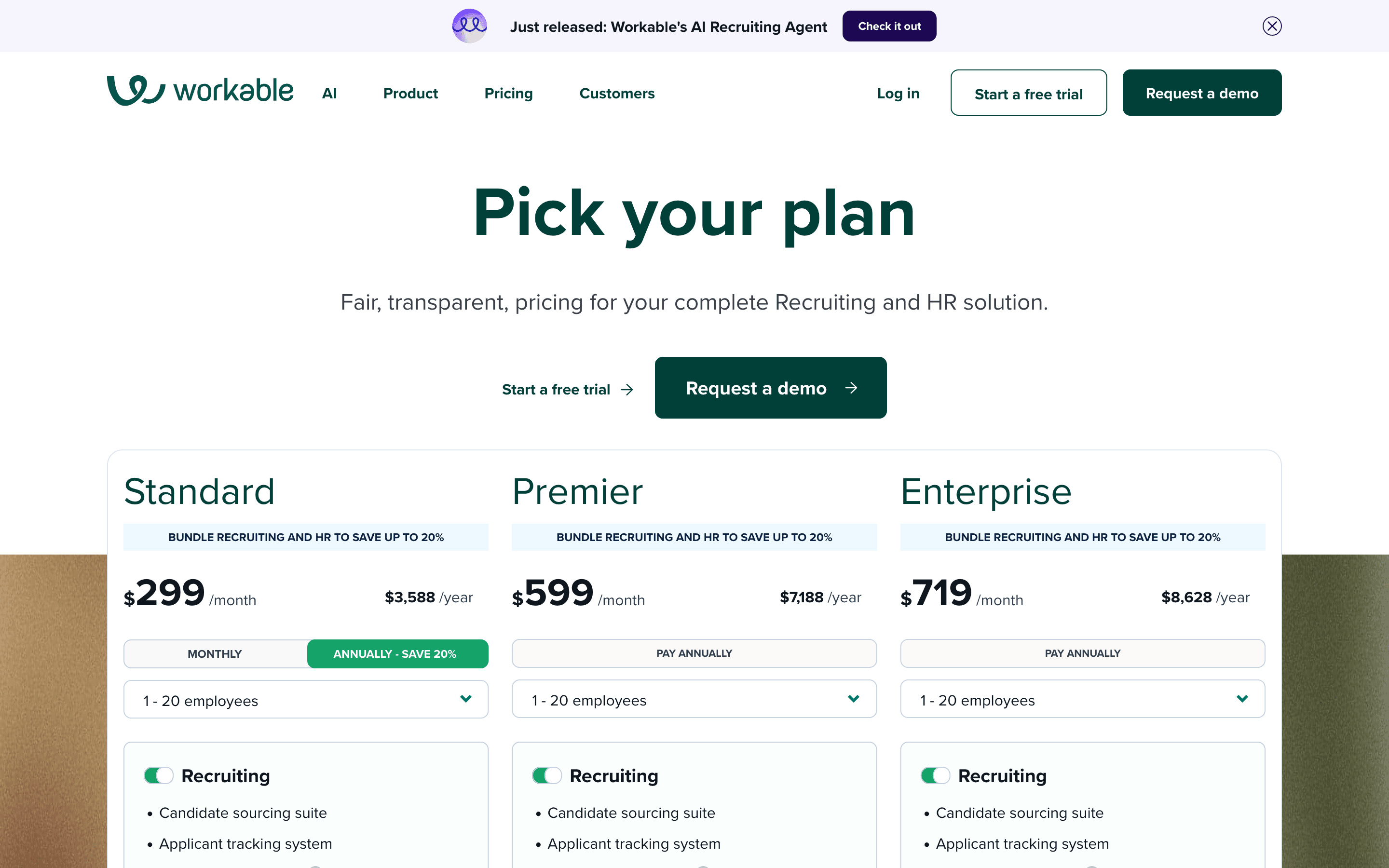 Workable pricing