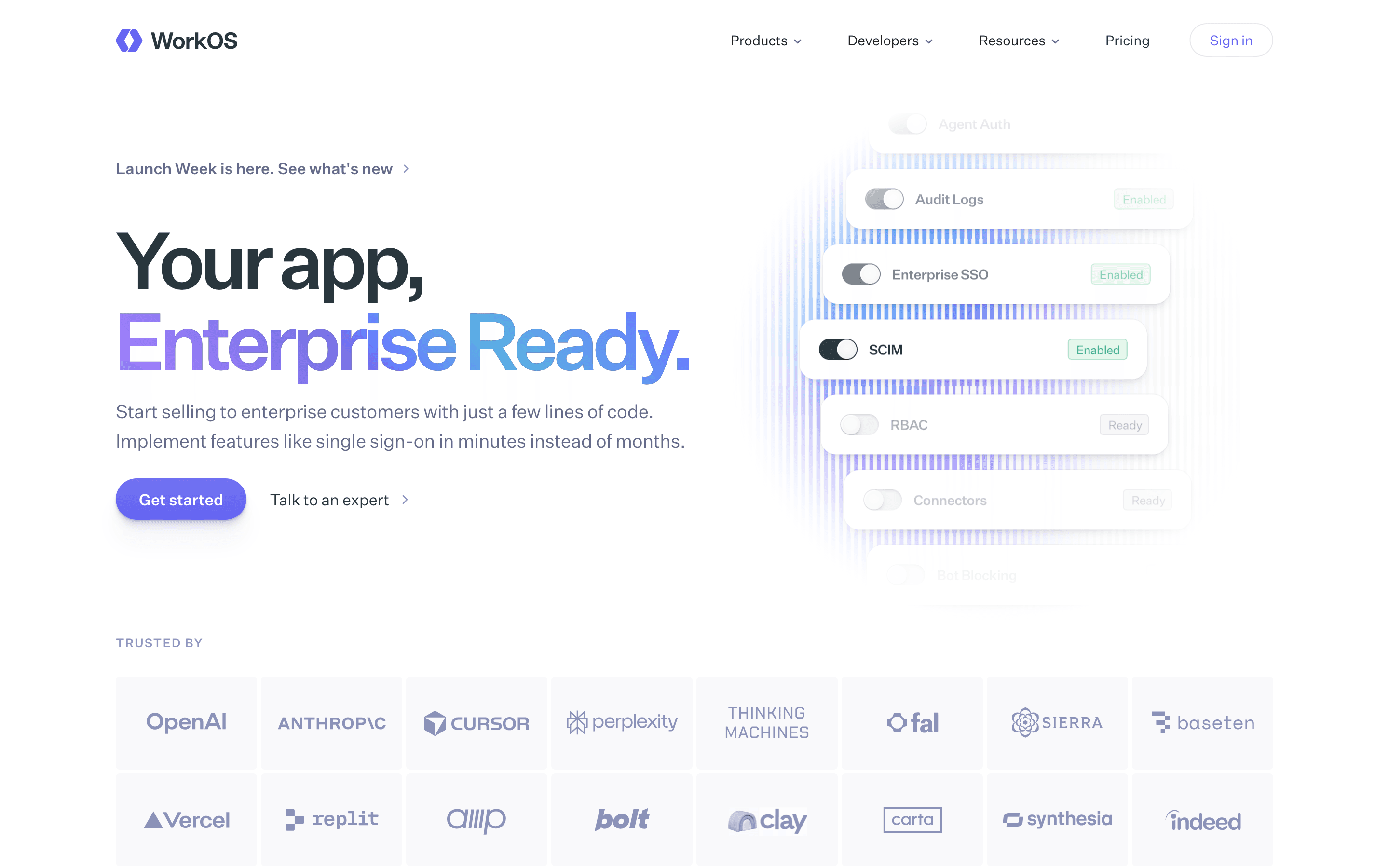 WorkOS homepage