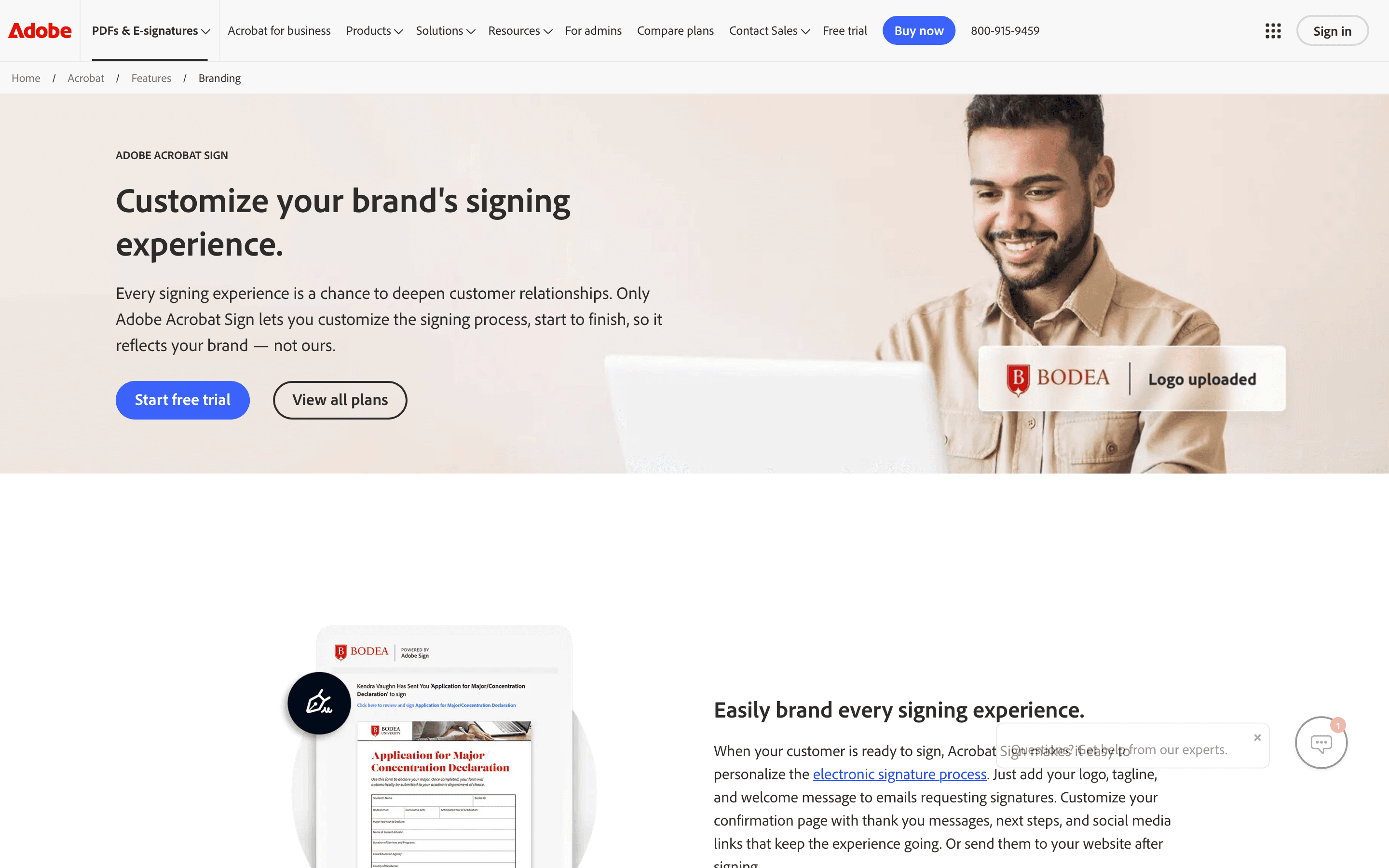 Adobe Acrobat Sign: Branding html