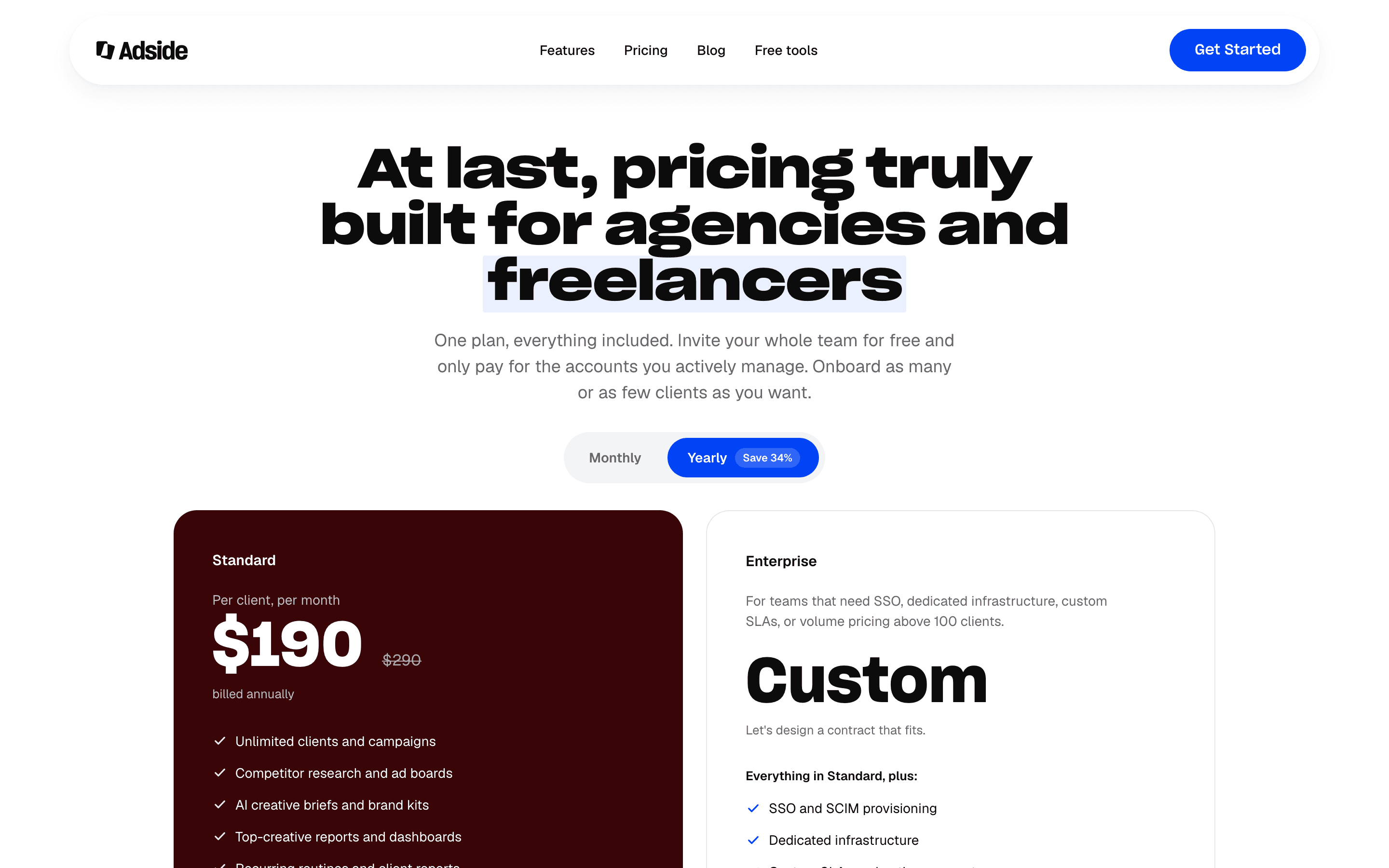 Adside pricing