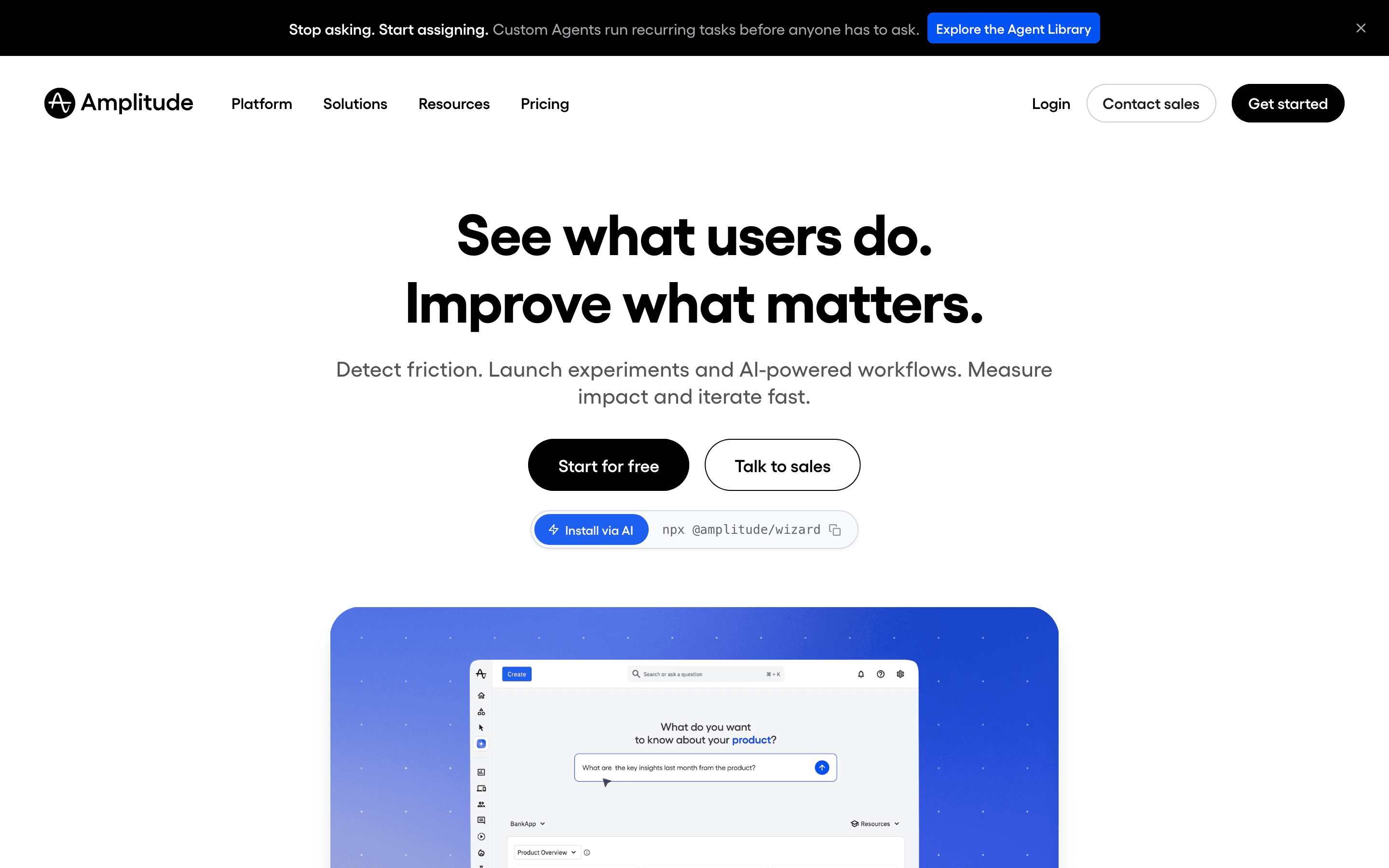 Amplitude homepage