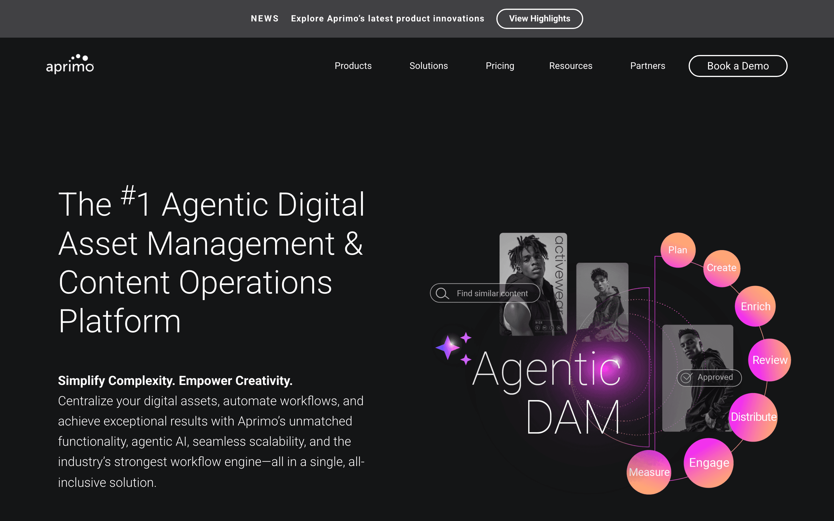 Aprimo homepage
