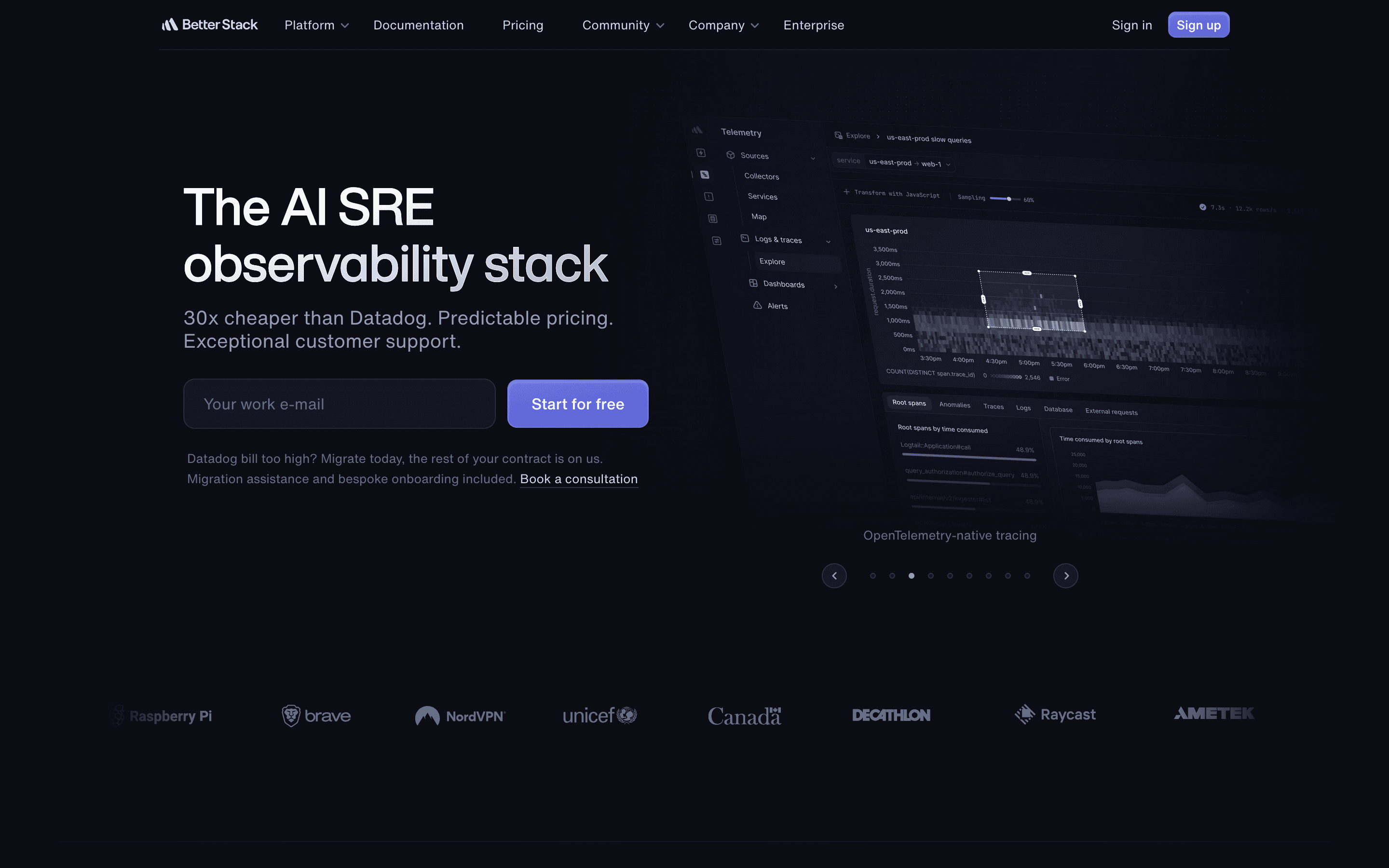 Better Stack homepage