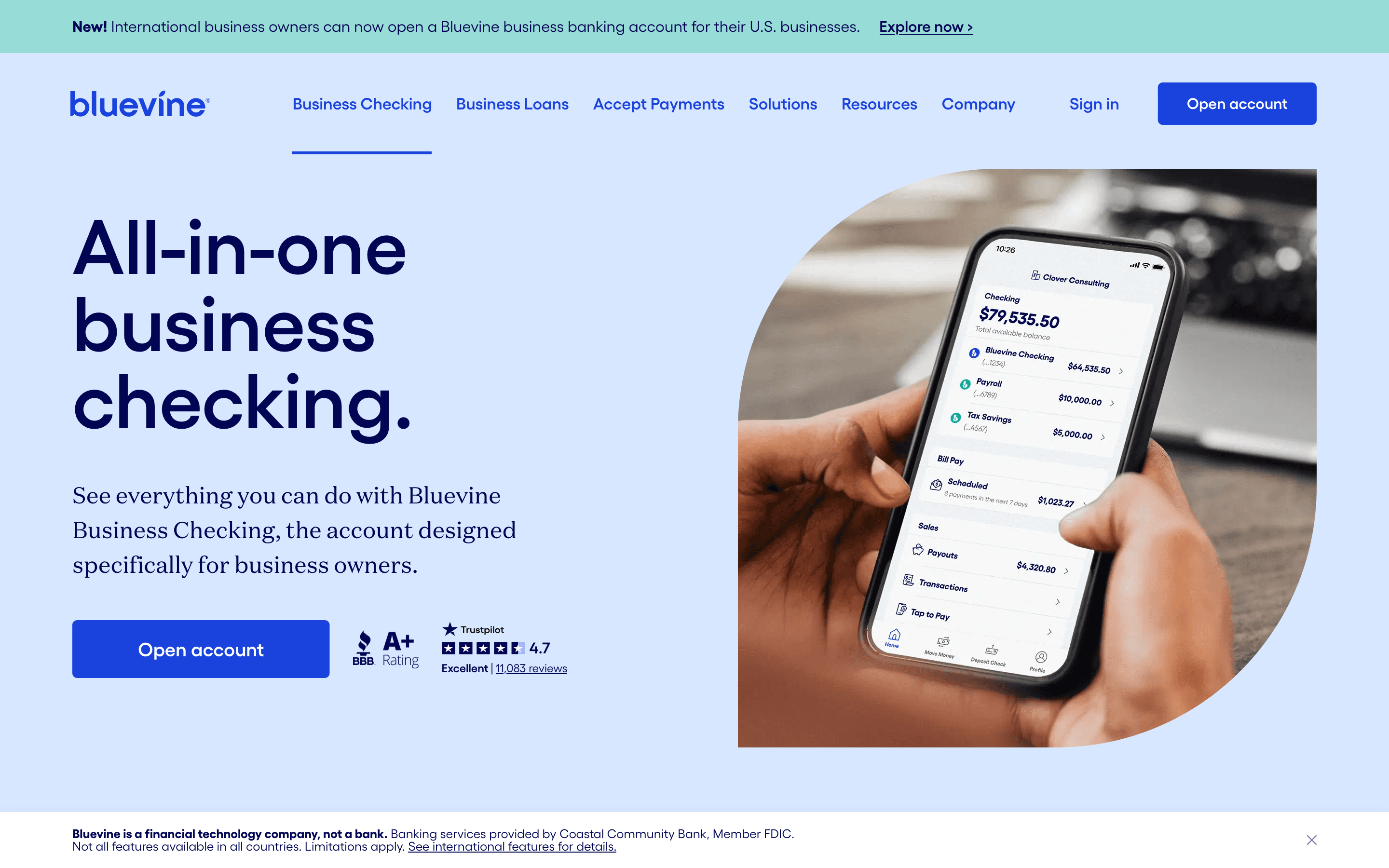 Bluevine: Features