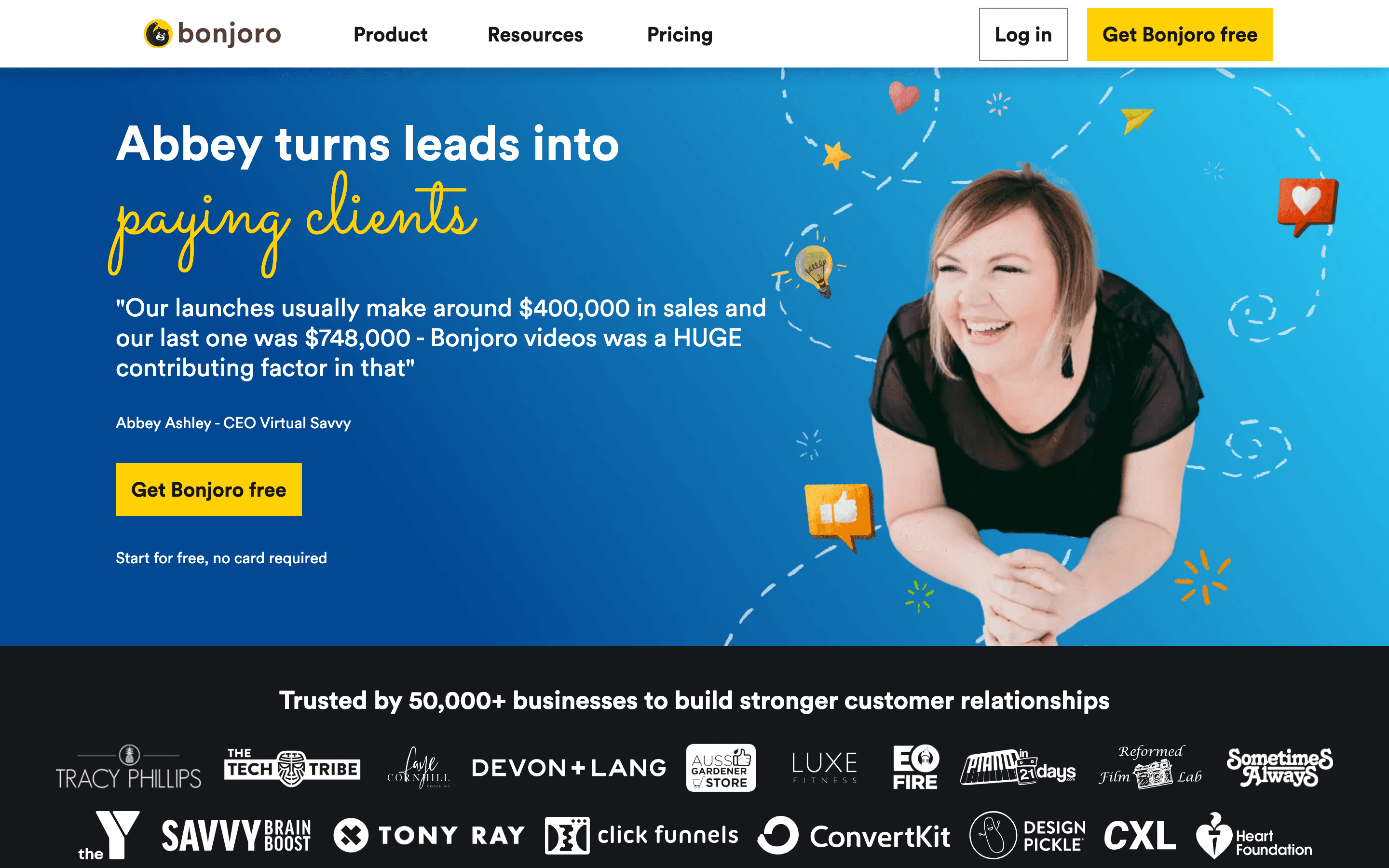 Bonjoro homepage