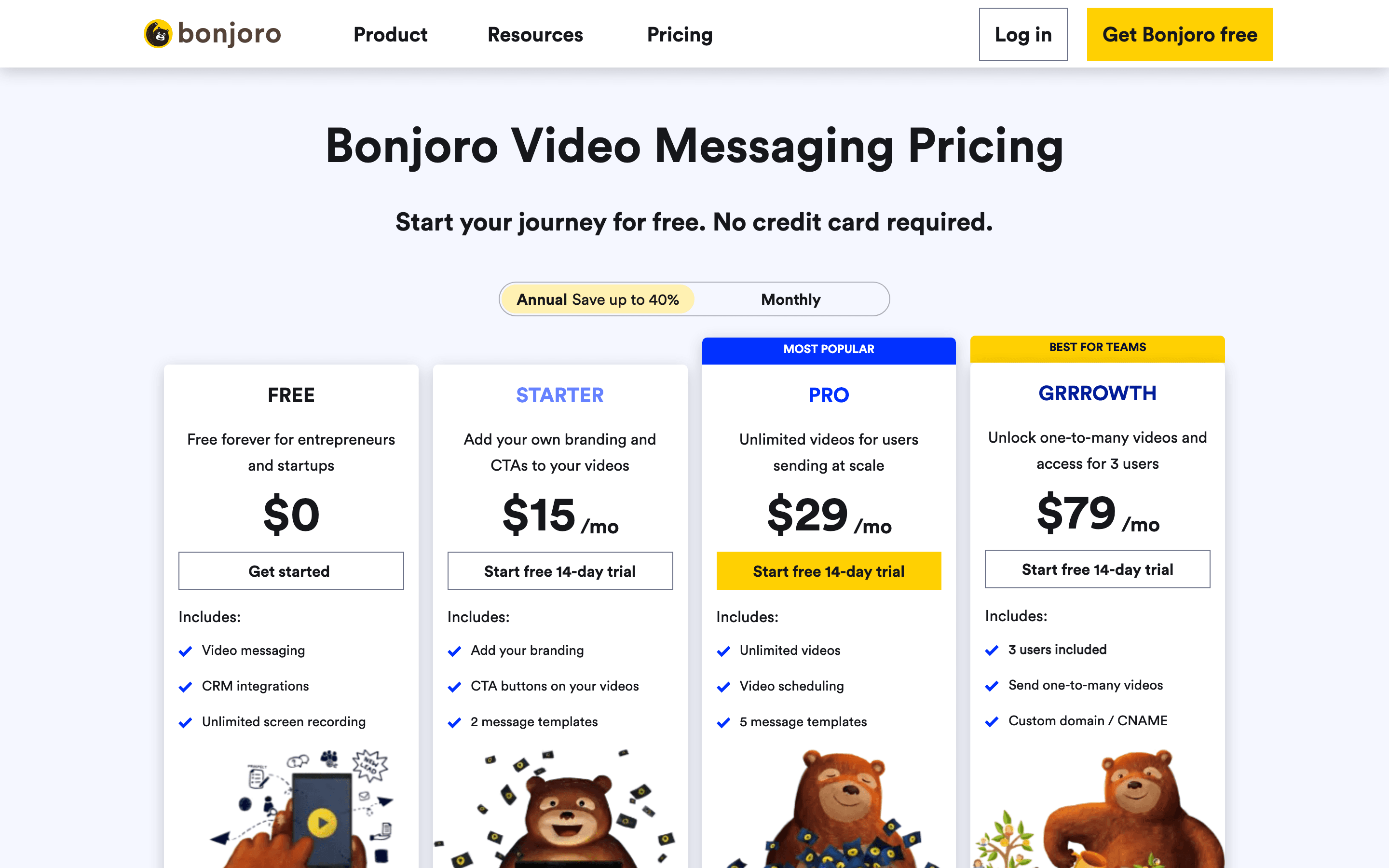Bonjoro pricing