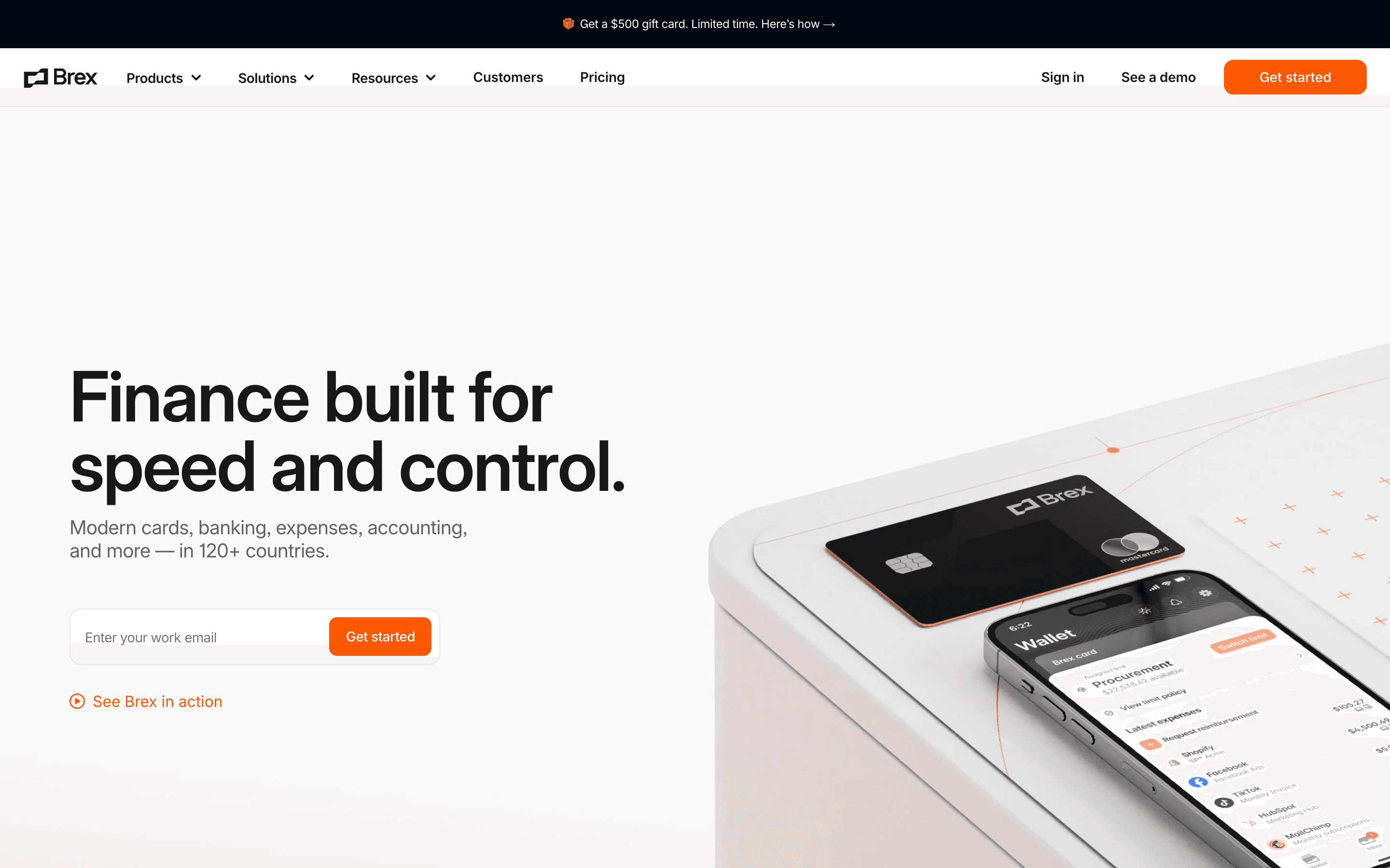 Brex homepage