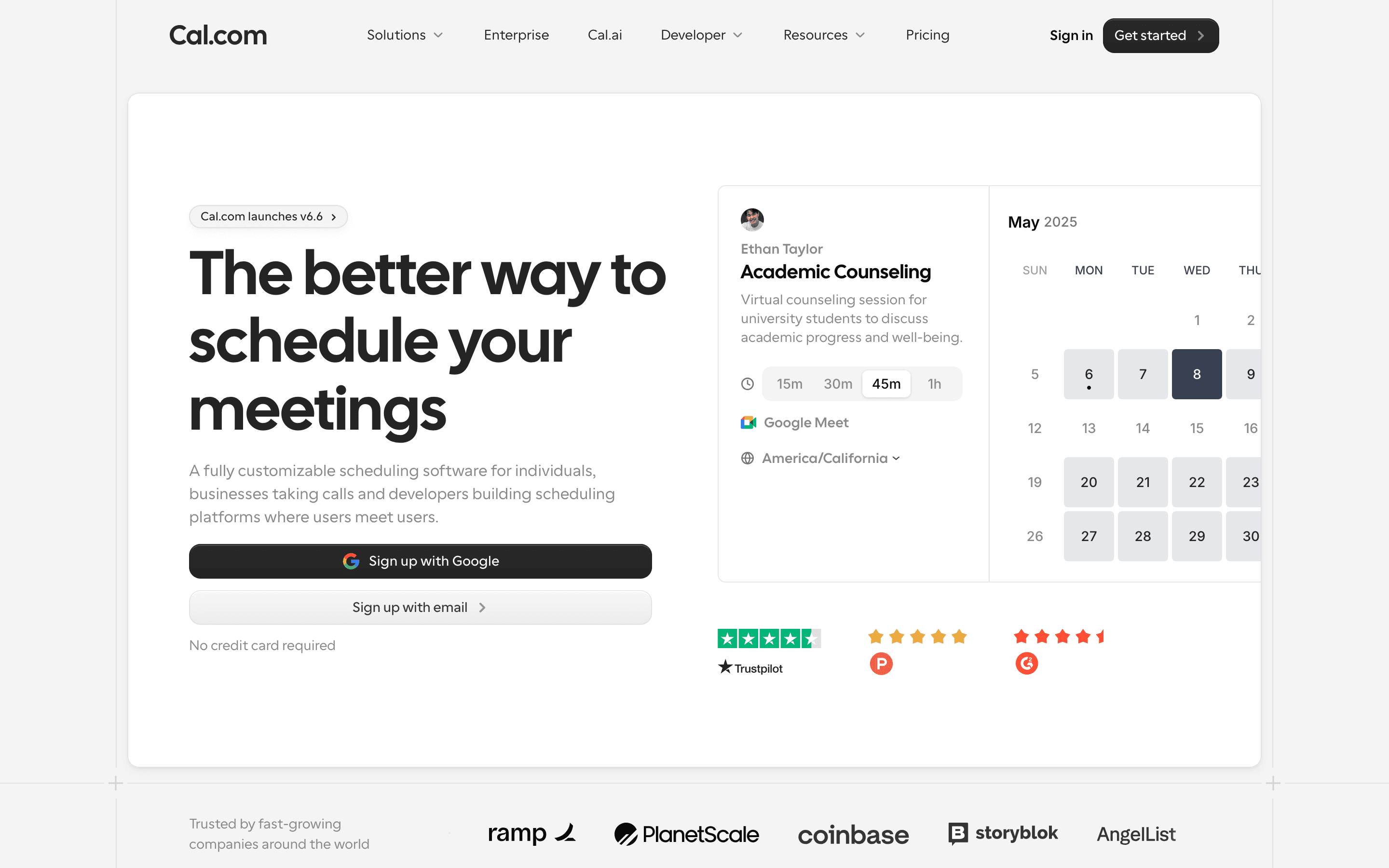 Cal.com homepage